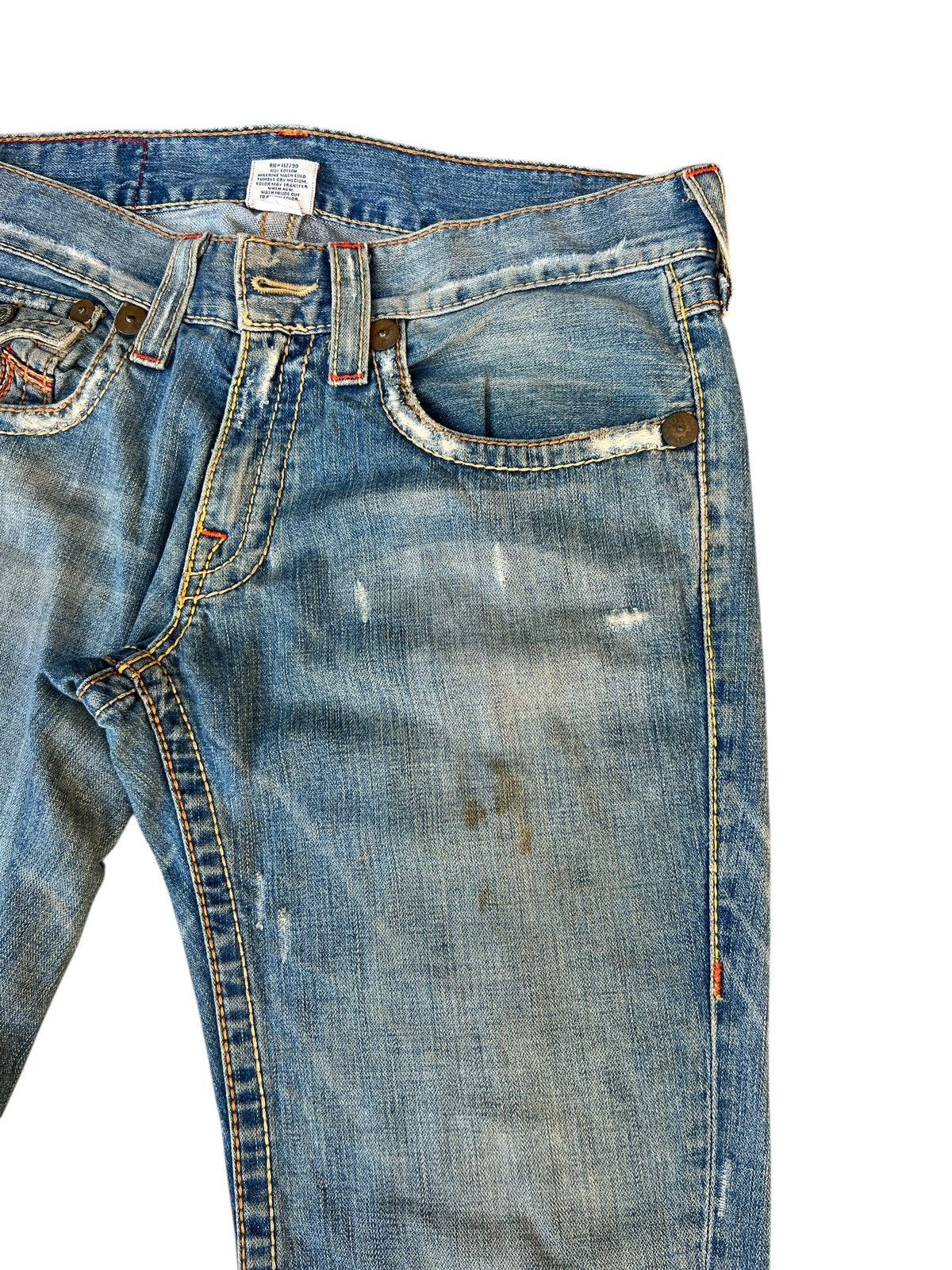 True Religion 2000s True Religion Joey Big T Dirty Mud Denim Flare Jeans Size US 33 - 11 Thumbnail