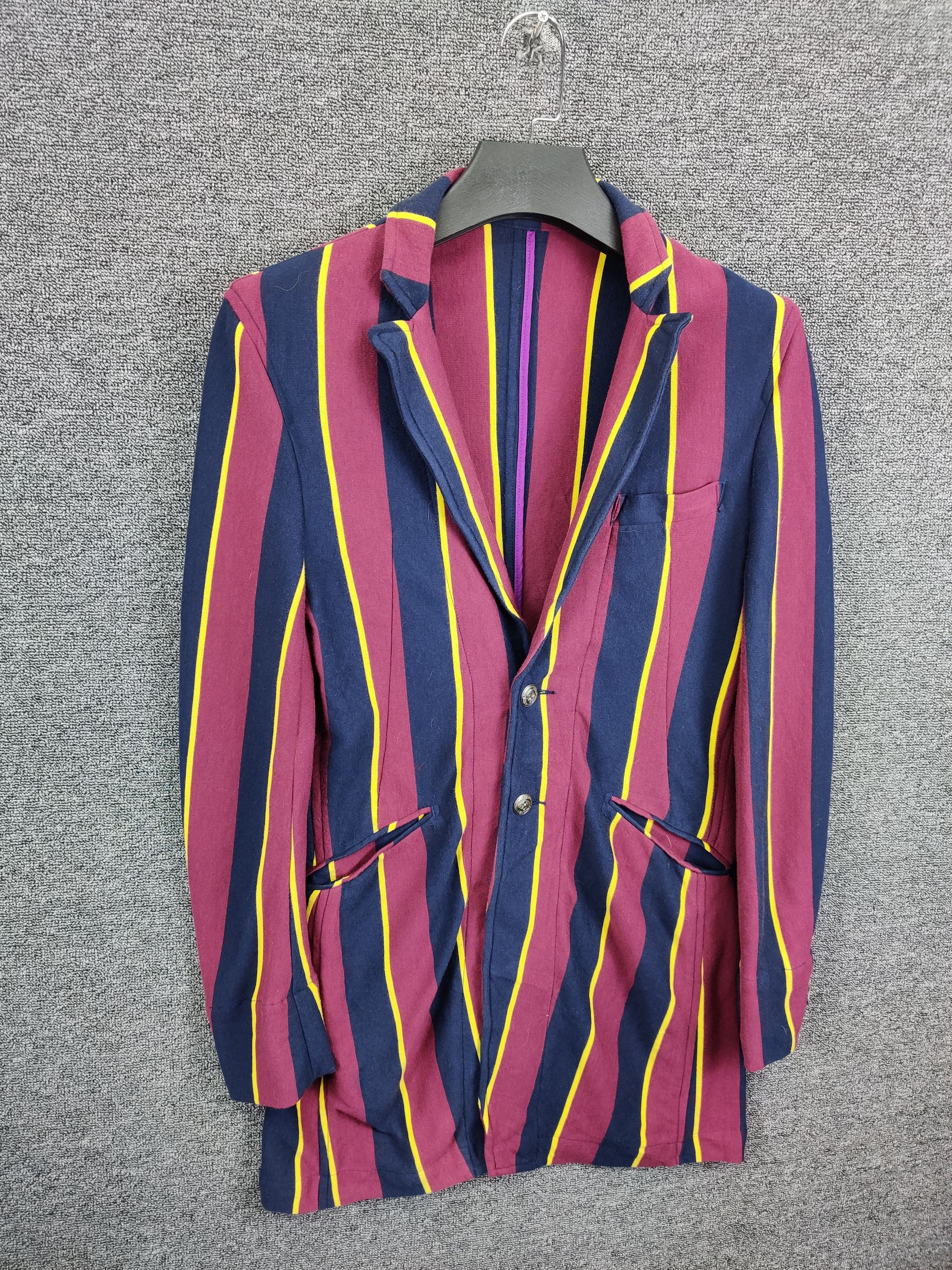 PPFM Vintage 90s PPFM Stripe Bondage Long Coat Size US M / EU 48-50 / 2 - 4 Thumbnail