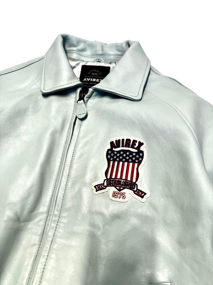 Avirex Avirex Varisty Baby Blue Leather Jacket Size US M / EU 48-50 / 2 - 8 Thumbnail