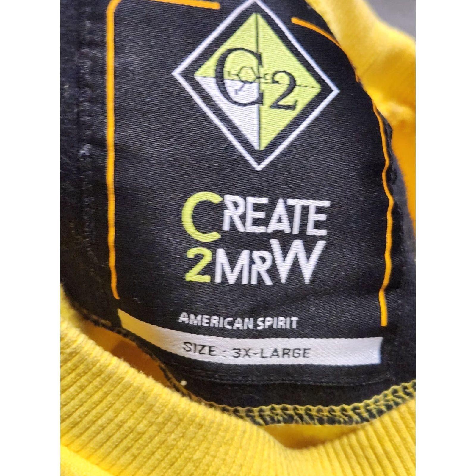 Vintage Create 2MRW Crewneck Sweatshirt NON STOP HUSTLE 3XL Mens Yellow Graphic Print 90s Quotes Size US XXL / EU 58 / 5 - 5 Thumbnail