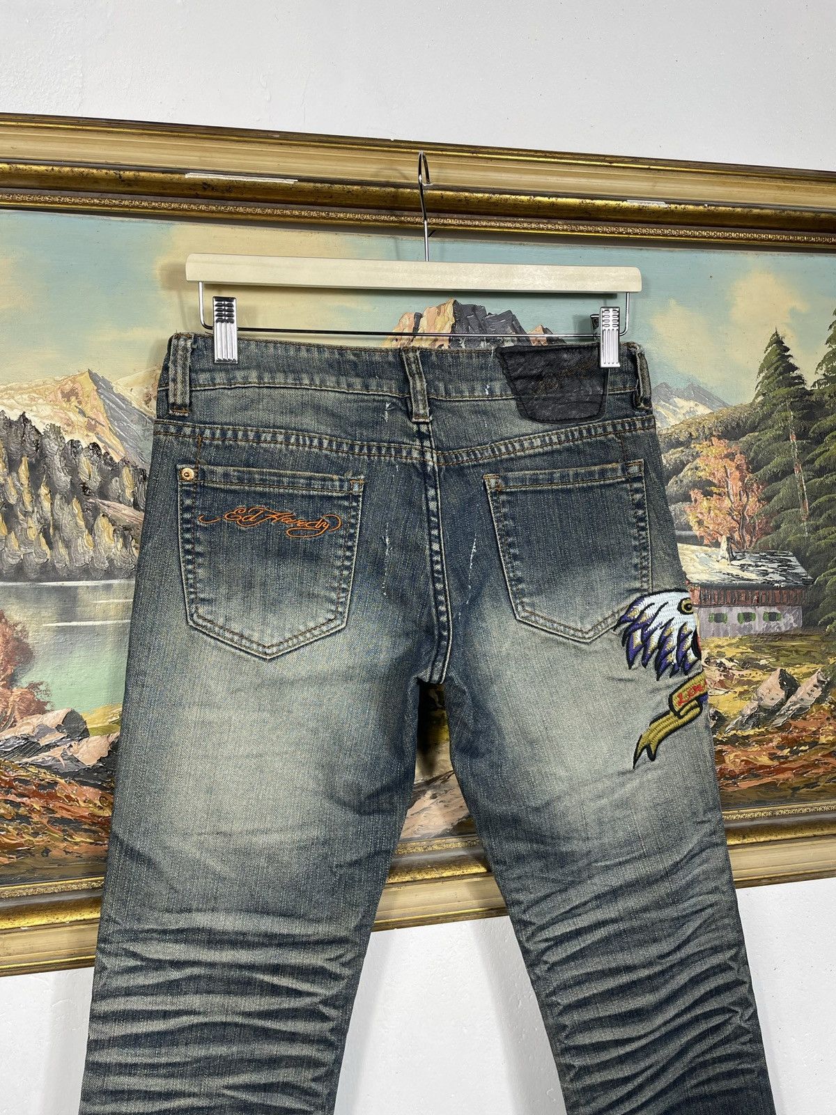 Ed Hardy Ed Hardy Vintage Y2k Washed Denim Trousers Jeans Drip Swag Size 28" / US 6 / IT 42 - 9 Thumbnail