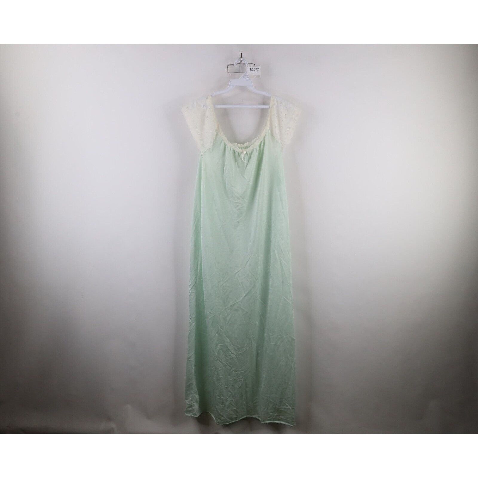 Vintage Vintage 90s Streetwear Flower Lace Sheer Night Gown Size ONE SIZE - 1 Thumbnail