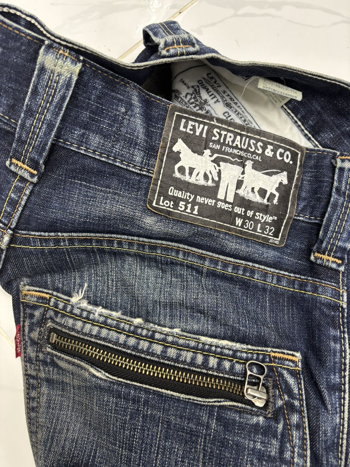 Levi's Levis 511 Slim Zipper Pocket Blue Denim Jeans Size US 30 / EU 46 - 11 Thumbnail