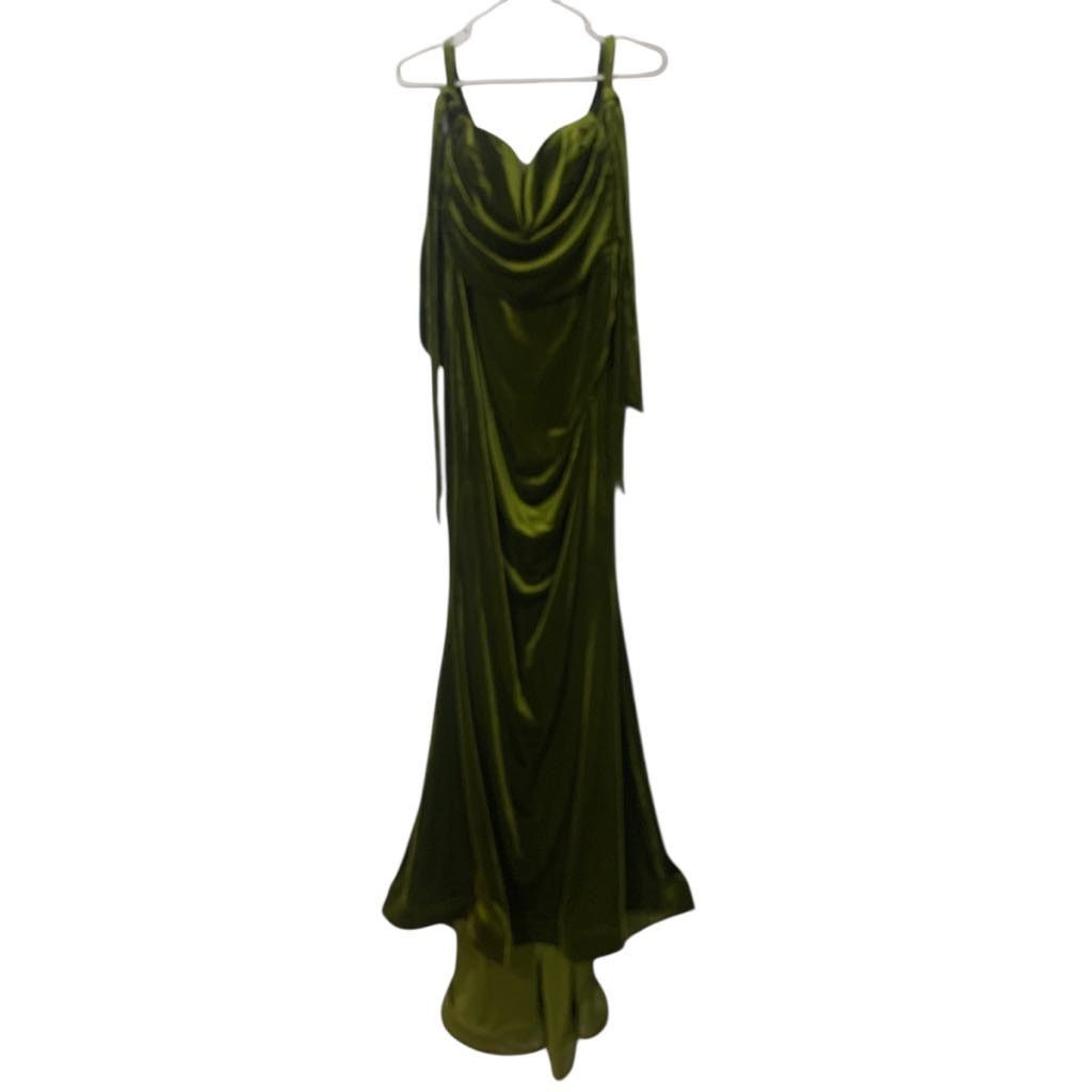 Other Faeriesty Green Long Formal Gown Dress Velvet Sleeveless 1X Size XL / US 12-14 / IT 48-50 - 4 Thumbnail