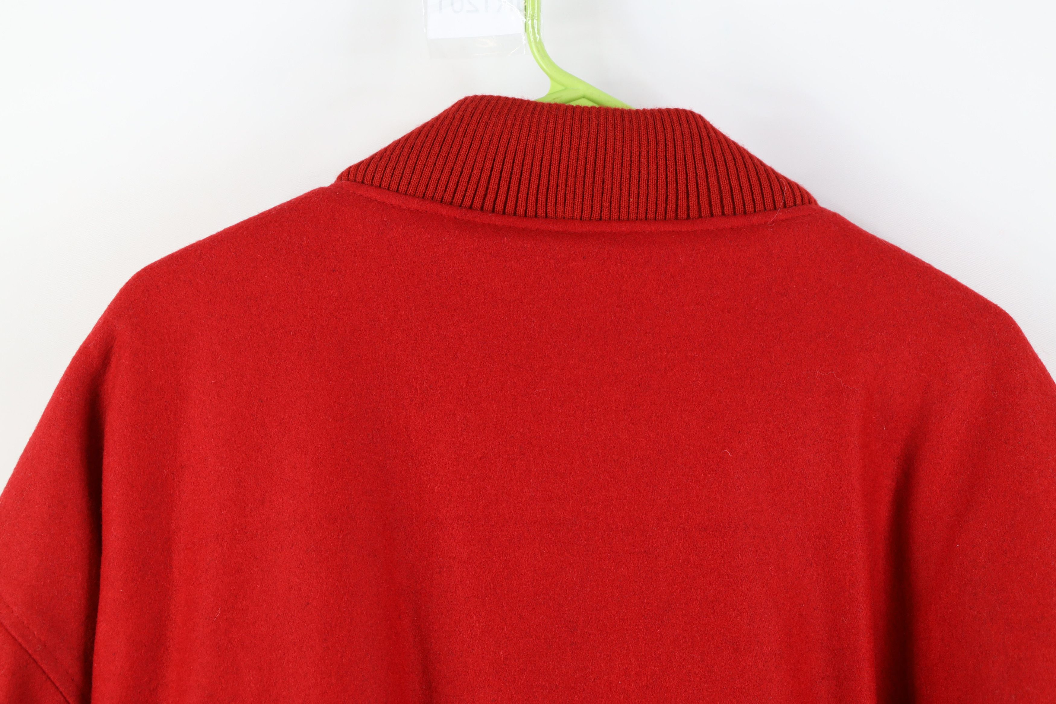 Vintage Vintage 90s Y2K Streetwear Wool Varsity Bomber Jacket Red Size US XXL / EU 58 / 5 - 12 Thumbnail