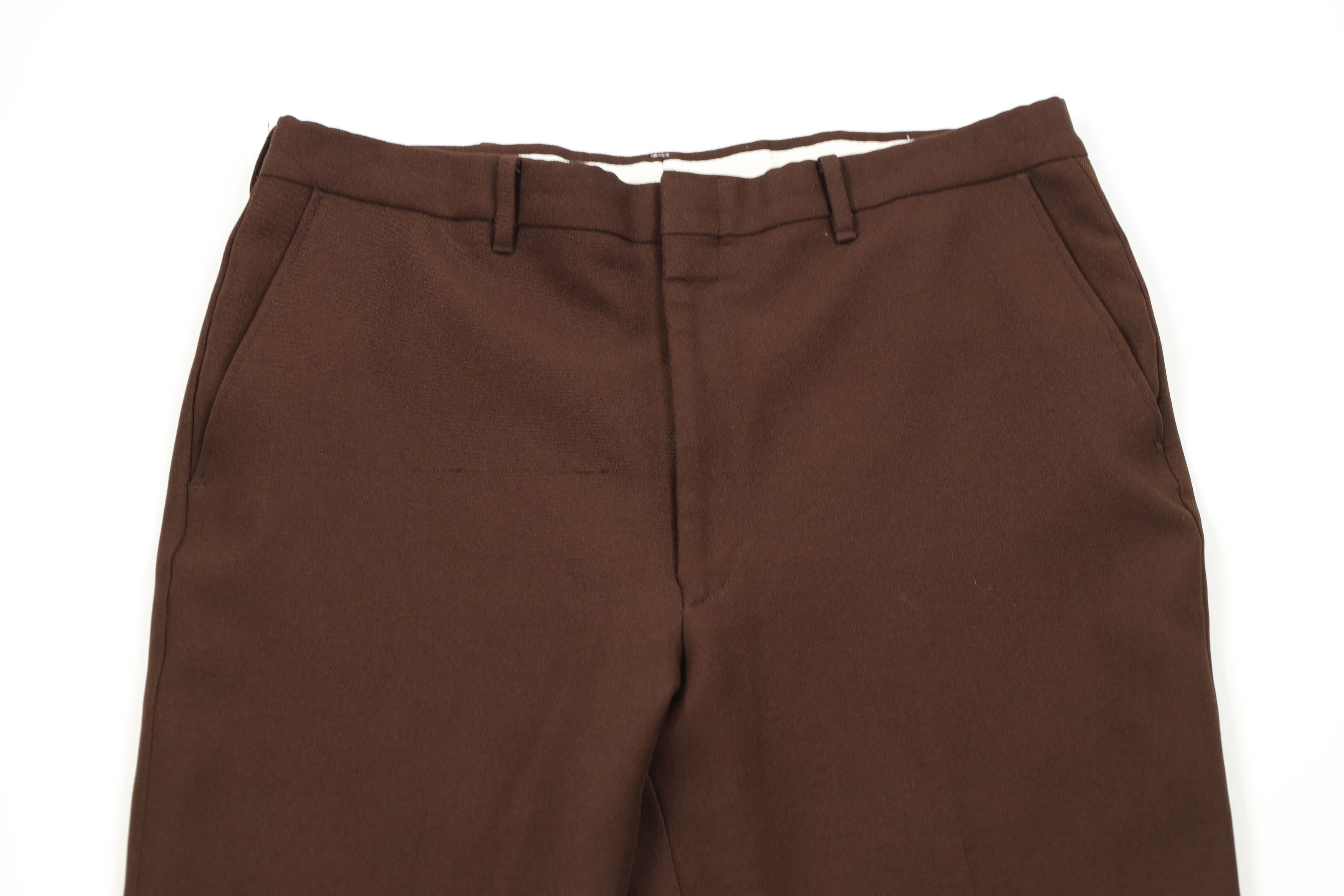 Vintage Vintage 70s Streetwear Flared Wide Leg Chino Pants Brown USA Size US 34 / EU 50 - 2 Thumbnail