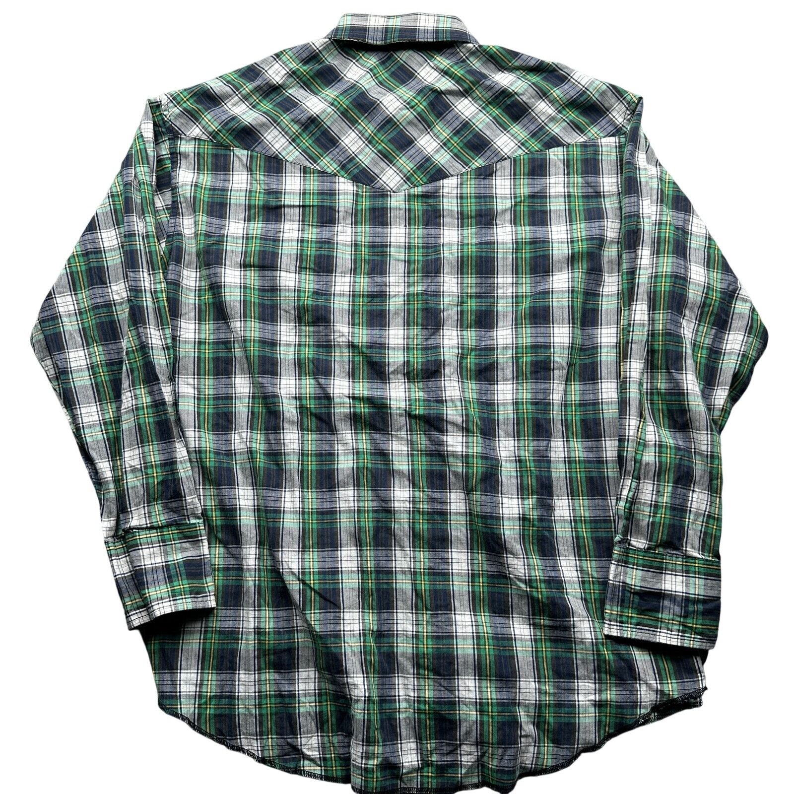 Wrangler Wrangler X-Long Tail 16.5 34 Plaid Green Shirt L Mens Green Size US L / EU 52-54 / 3 - 2 Thumbnail