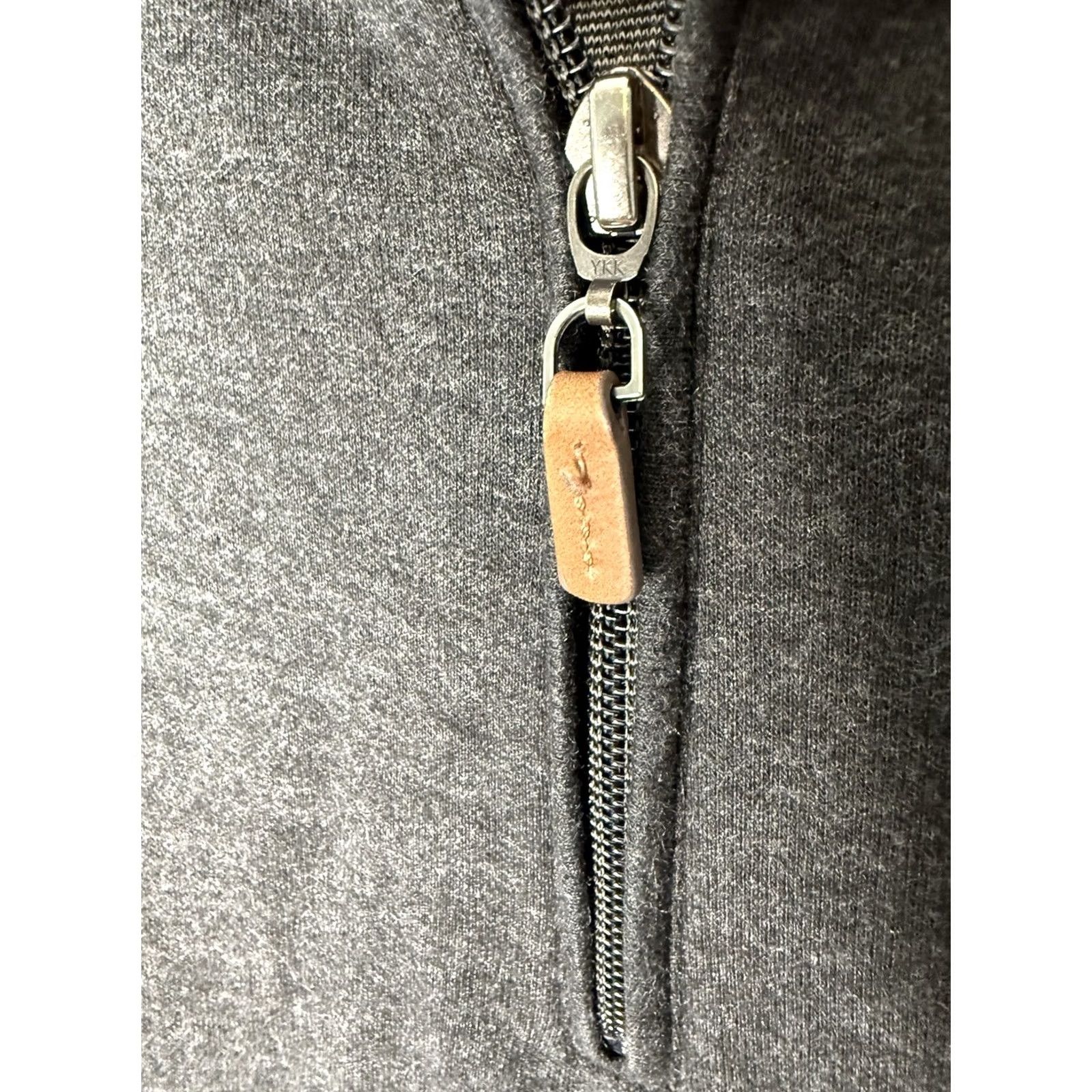 Mizzen+Main Mizzen + Main Sweater Mens Large Mock Neck Pullover 1/4 Zip Zipper Pull Gray Cotton Blend Knit Size US L / EU 52-54 / 3 - 4 Thumbnail