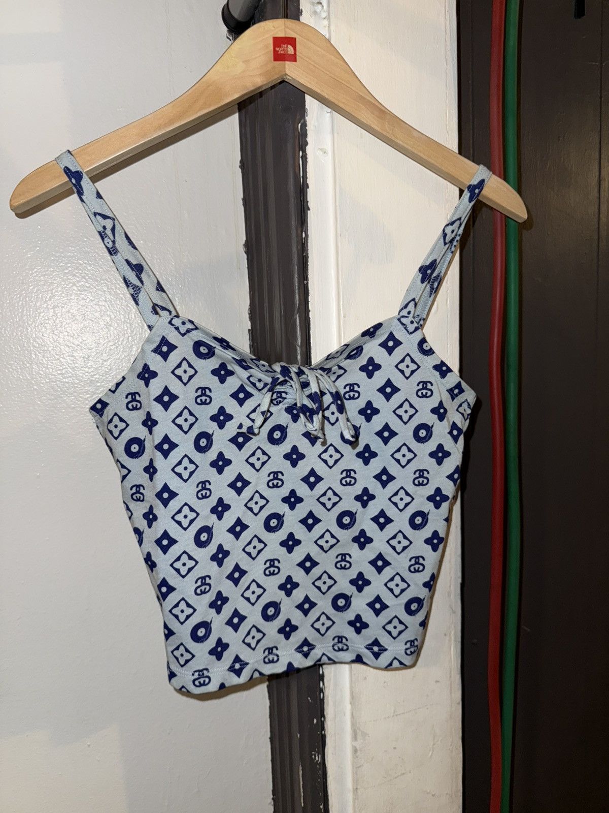 Vintage stussy monogram tank top women’s XS louie blue