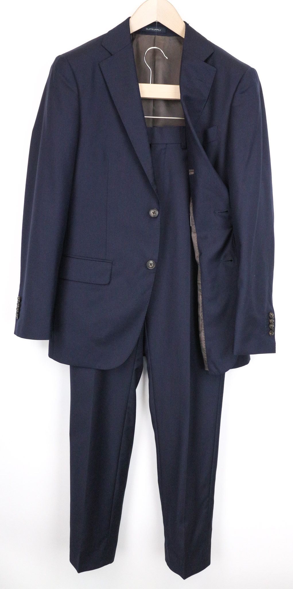 Suitsupply NAPOLI UK34R Dark Blue Wool 2 Piece Suit 75430 Size 34R - 1 Thumbnail