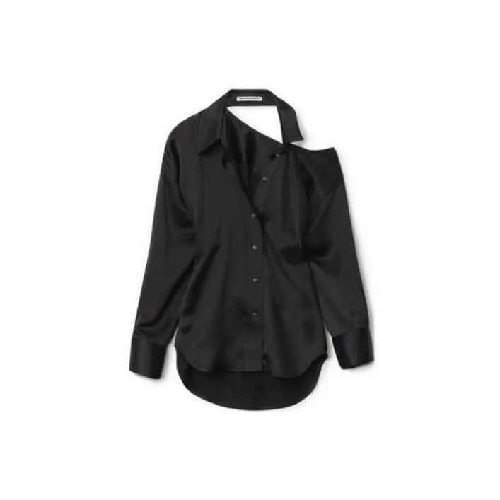 Alexander Wang Alexander Wang Black Off-Shoulder Shirt - Size XS / US 0-2 / IT 36-38 - 2 Thumbnail