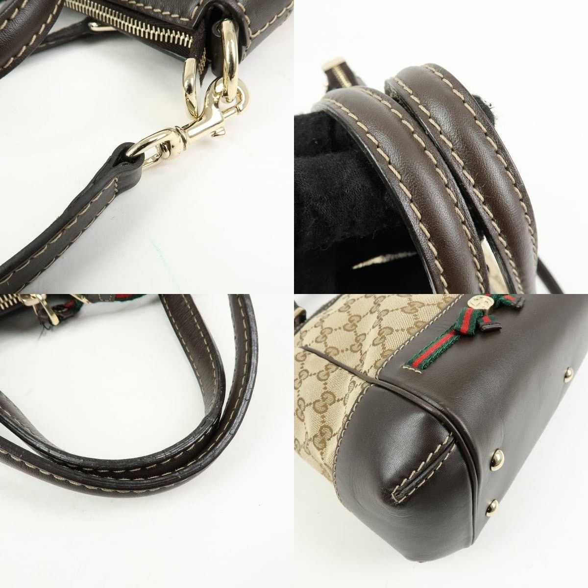 Gucci Gucci Mayfair GG Canvas & Leather Shoulder Bag Brown Size ONE SIZE - 4 Thumbnail