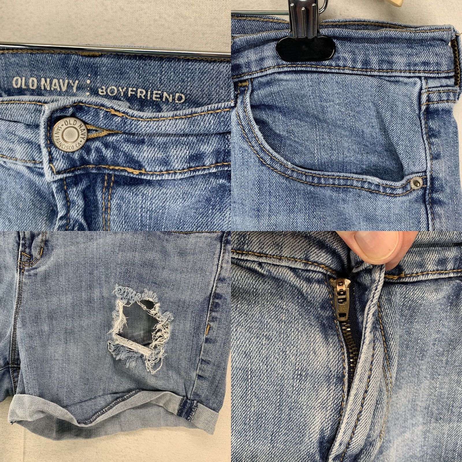 Old Navy VINTAGE Old Navy Women's Jeans Boyfriend Fit High Rise Cuffed 16 Denim Blue Casual Summer Size 38" / US 16 / IT 52 - 8 Thumbnail