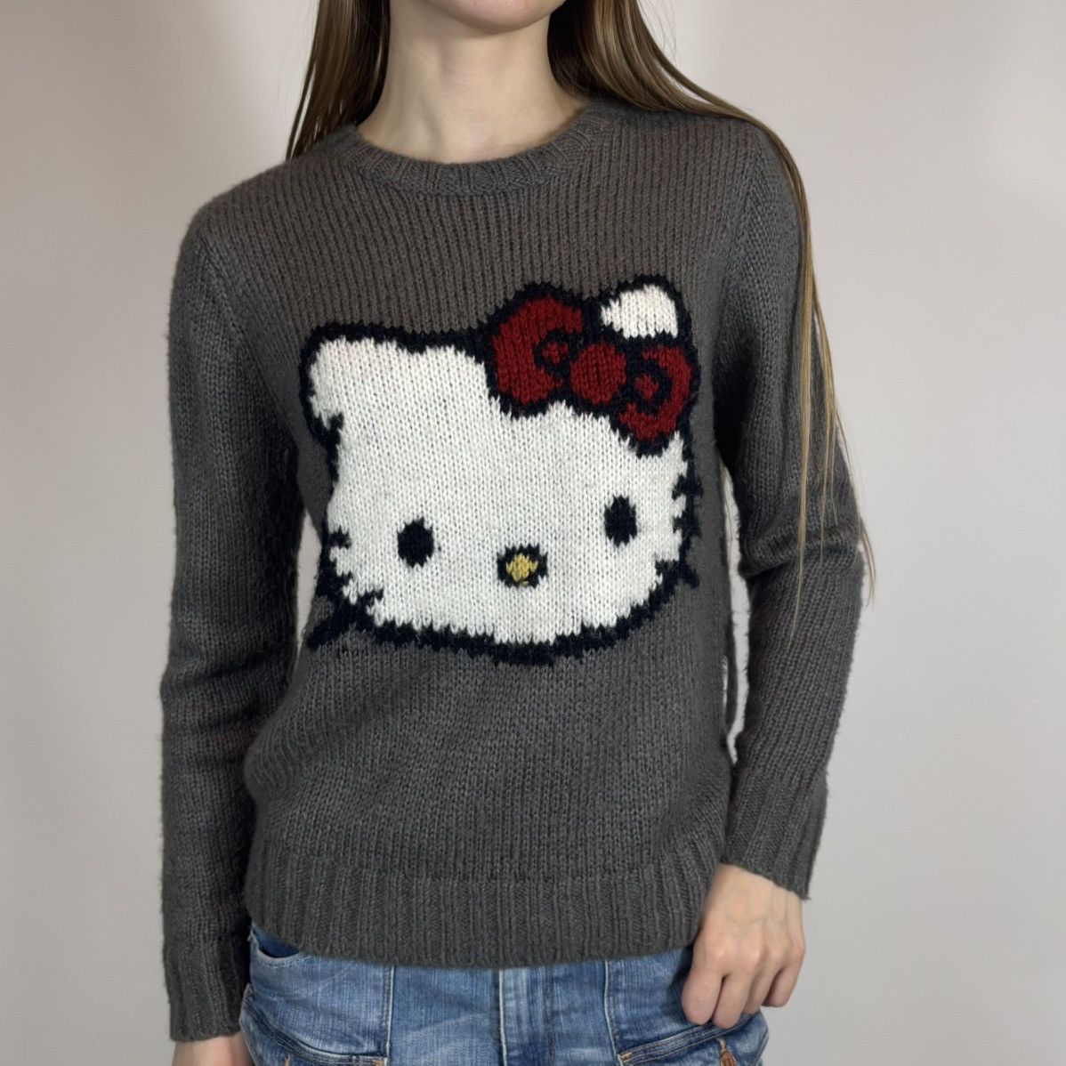 Cartoon Network Vintage Y2K Hello Kitty Japanese Cartoon Knitted Sweater Size M / US 6-8 / IT 42-44 - 1 Thumbnail
