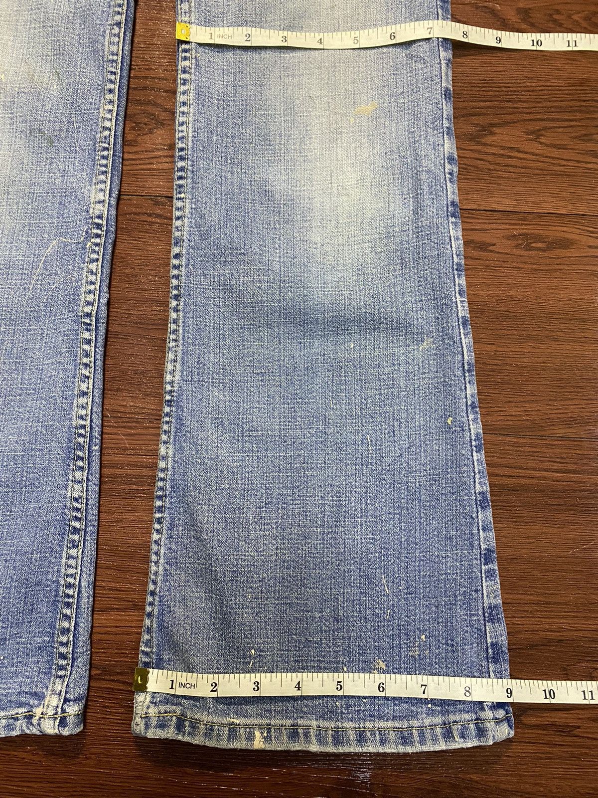 Express Vintage Japanese Brand Express Grunge Splatter Flare Jean. Size 31" - 13 Thumbnail