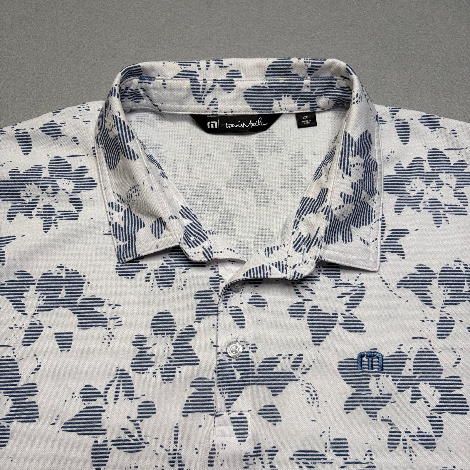 TravisMathew TravisMathew Polo Shirt Mens XXL White Floral Hawaiian Golf Size US XXL / EU 58 / 5 - 2 Thumbnail