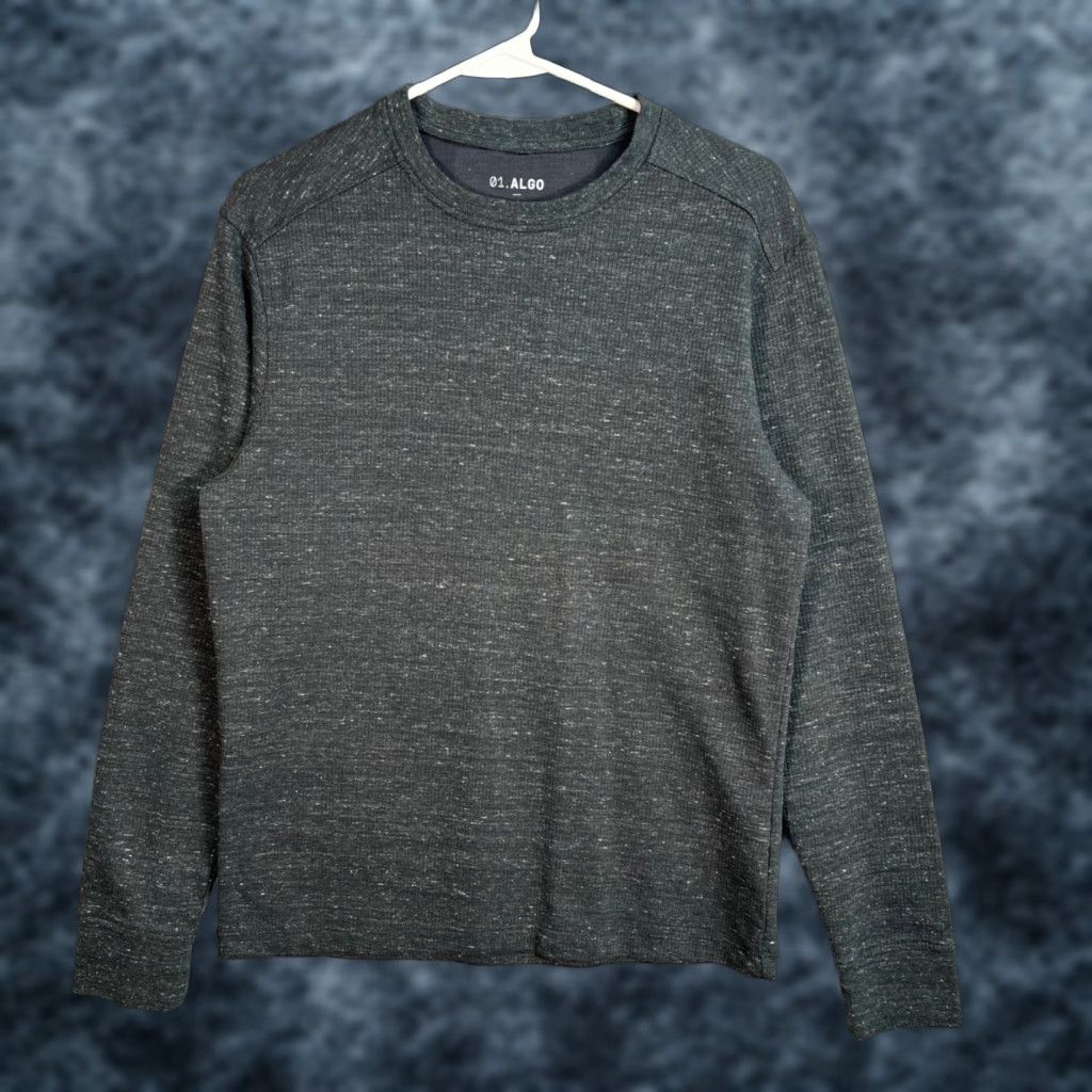 Vintage VINTAGE 01.Algo Performance Long Sleeve T-Shirt Mens Medium Gray Activewear Crew Neck Shirt Mens M Gray Size US M / EU 48-50 / 2 - 1 Thumbnail