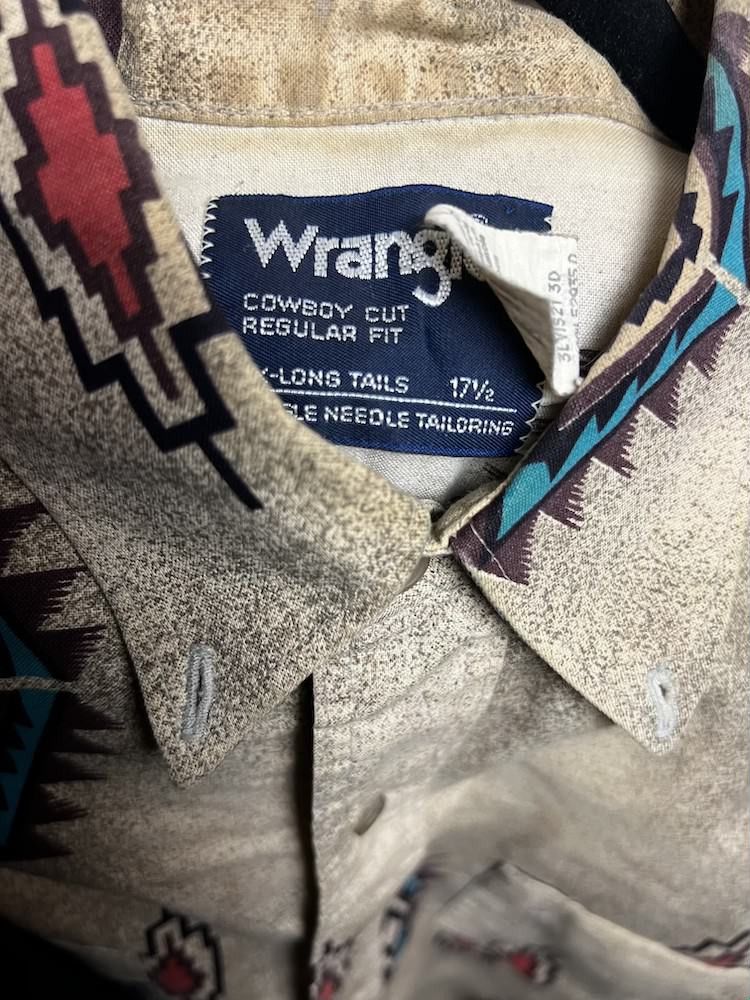 Wrangler Vintage 80's-90's Wrangler Western Native Style Button Up Size US XL / EU 56 / 4 - 6 Thumbnail