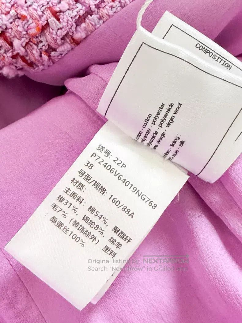 Chanel Chanel Pink and purple purple stripe rolled edge with pink Size XS / US 0-2 / IT 36-38 - 7 Thumbnail