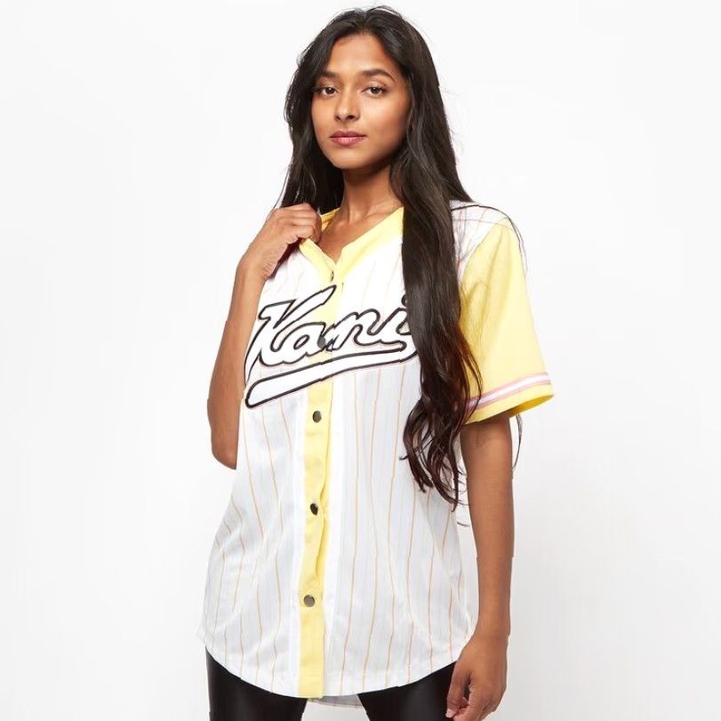 Karl Kani WOMENS KARL KANI BASEBALL JERSEY SHIRT 90'S STYLE RAP HIP HOP MLB WHITE S Size S / US 4 / IT 40 - 6 Thumbnail