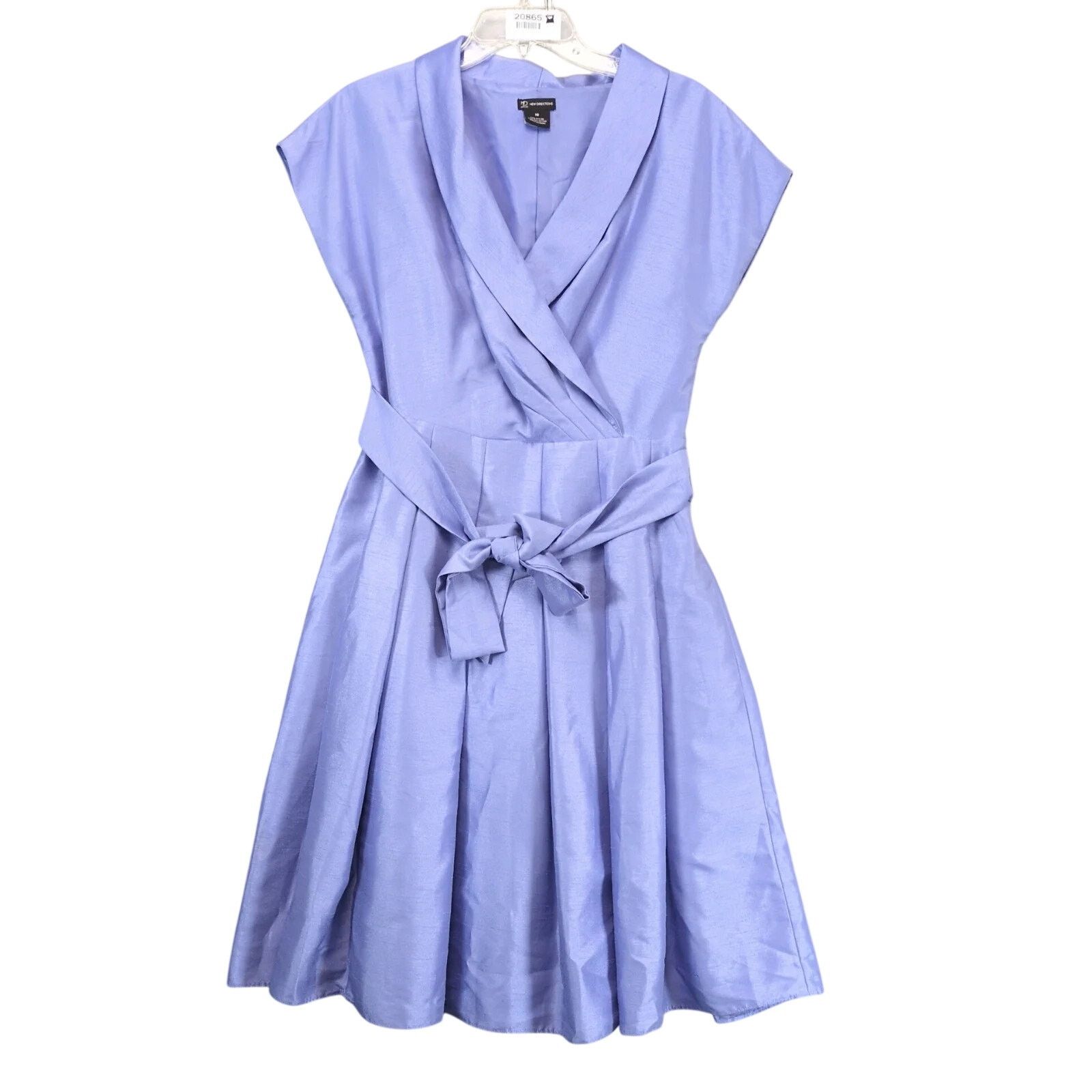 Other New Directions Lavender Fit & Flare Wrap Dress Sz10 Textured Size L / US 10 / IT 46 - 1 Thumbnail