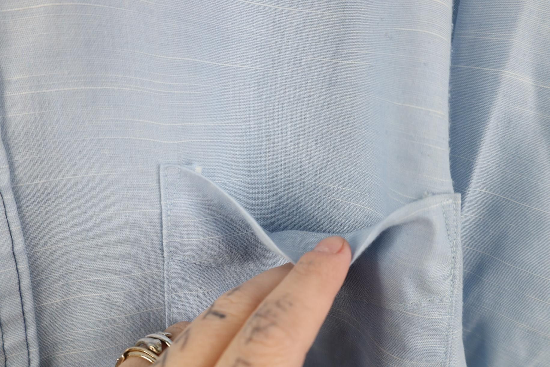 Vintage Vintage 70s Streetwear Sheer Chambray Button Shirt USA Size US M / EU 48-50 / 2 - 7 Thumbnail