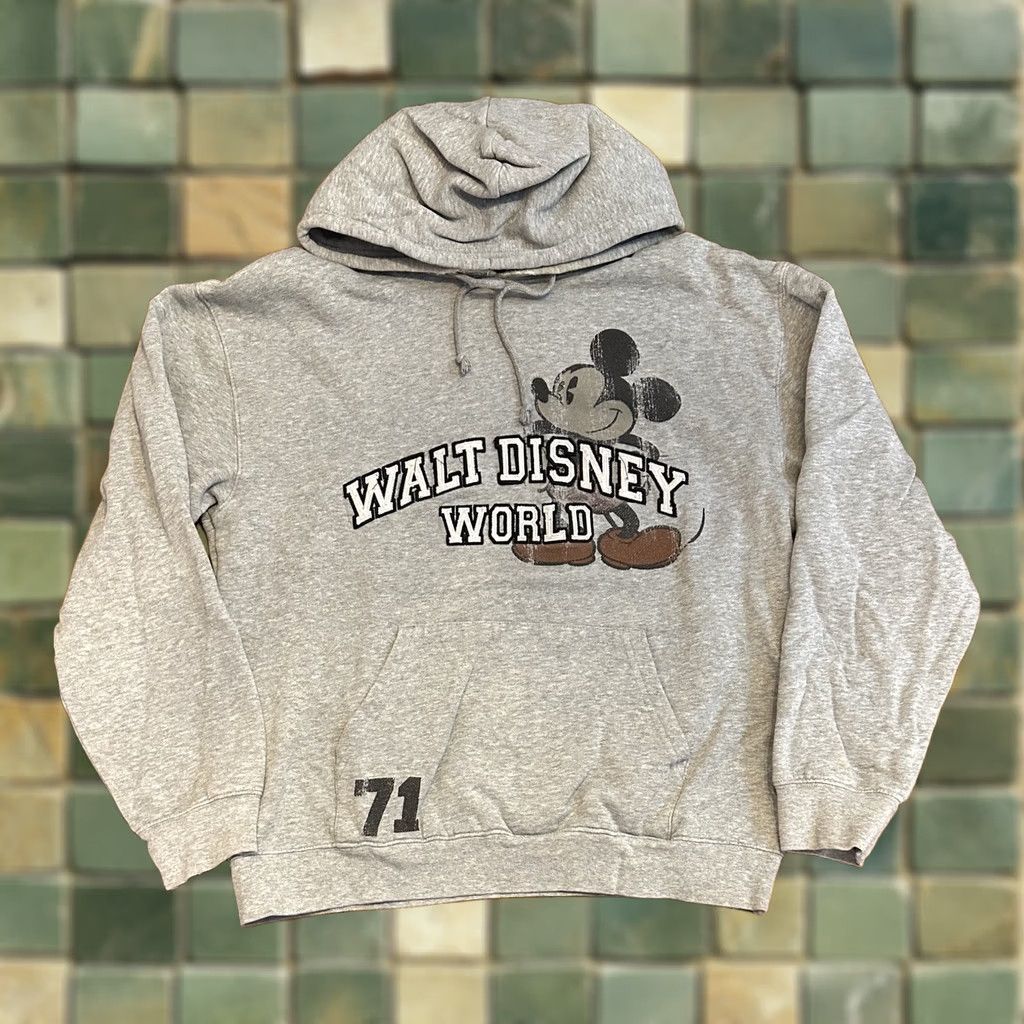 Disney VINTAGE Disneyland Resort Mickey Hoodie Walt Disney World Sweatshirt Large Gray Size US L / EU 52-54 / 3 - 1 Thumbnail
