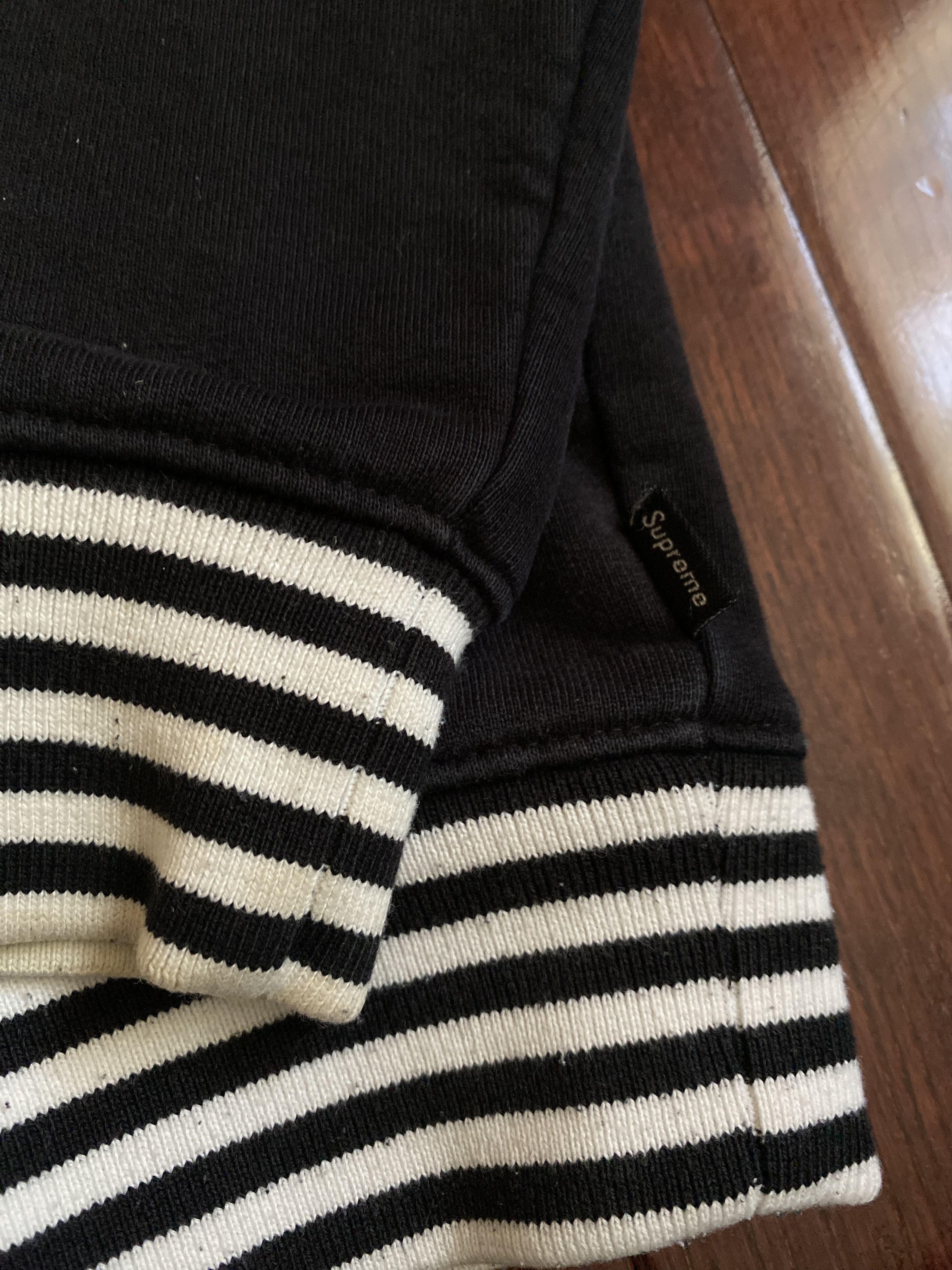 Supreme Classic Logo Striped Rib Crewneck FW14 Size US M / EU 48-50 / 2 - 5 Thumbnail