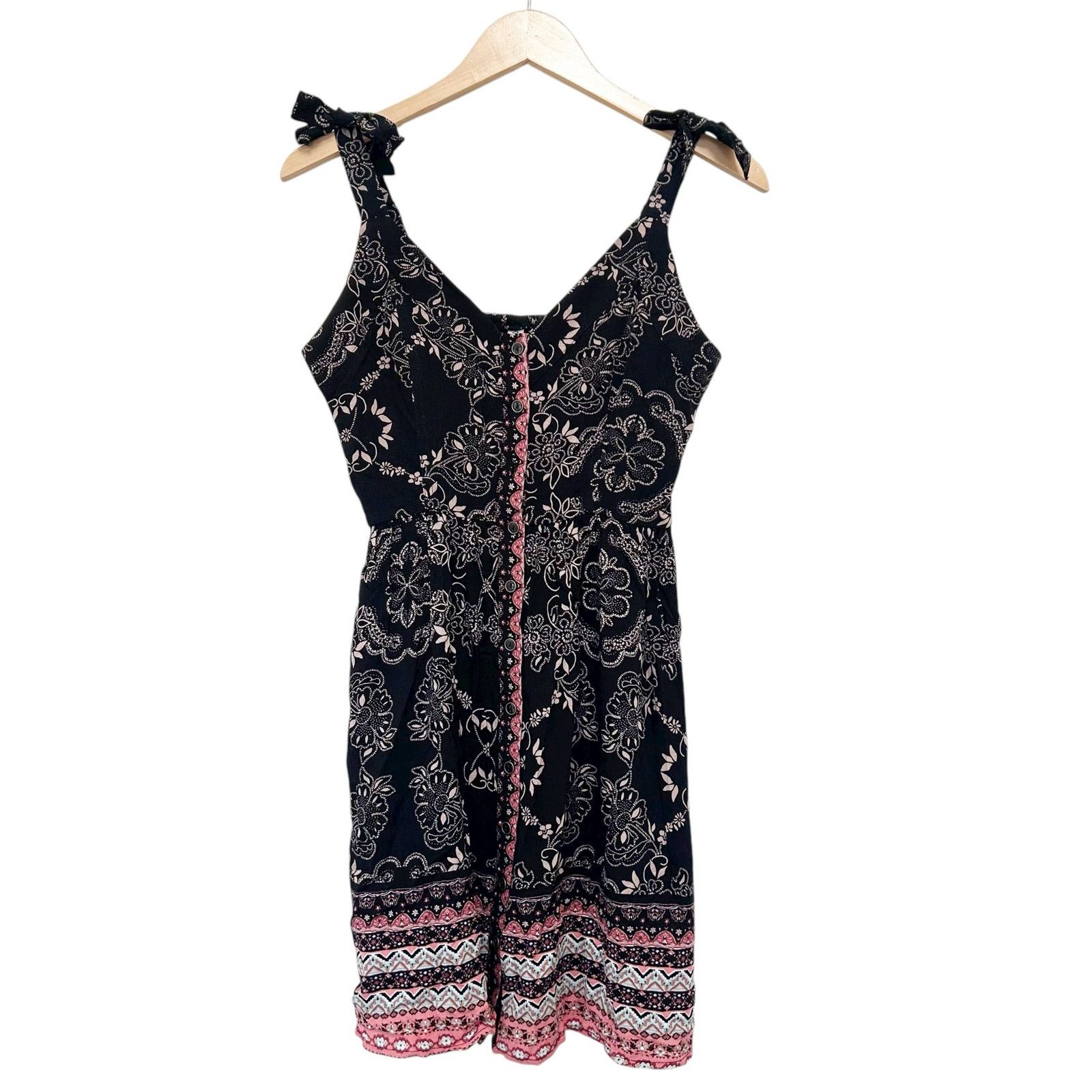 American Rag American Rag Black Printed Tank Top Dress Sz XS Size XS / US 0-2 / IT 36-38 - 1 Thumbnail