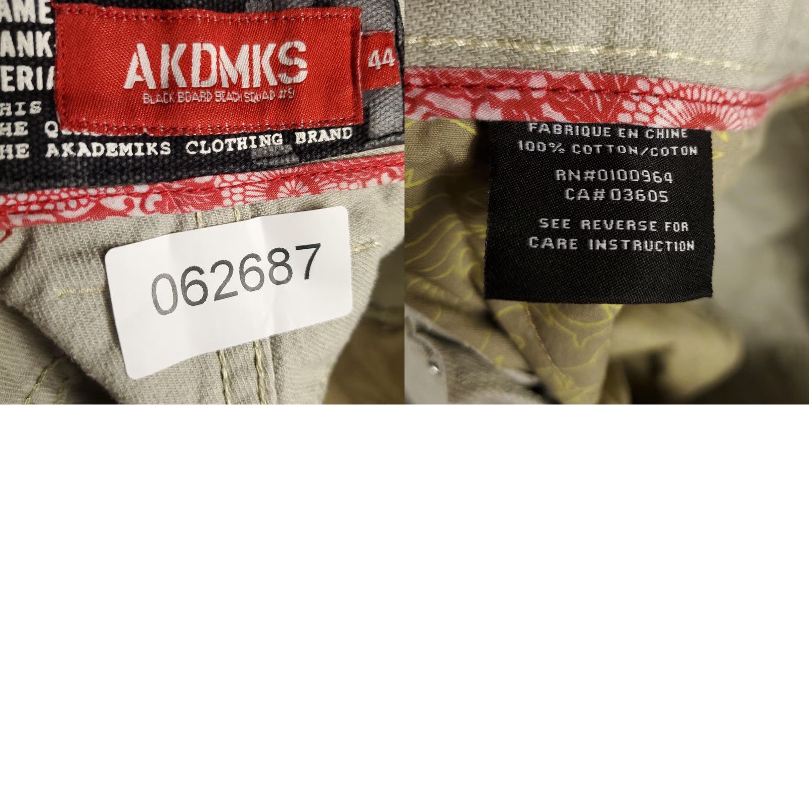 Akademiks Akademiks Mens Chino Shorts 44 Big & Tall Khaki Relaxed Fit Distressed Frayed Hem Streetwear Size US 44 / EU 60 - 8 Thumbnail