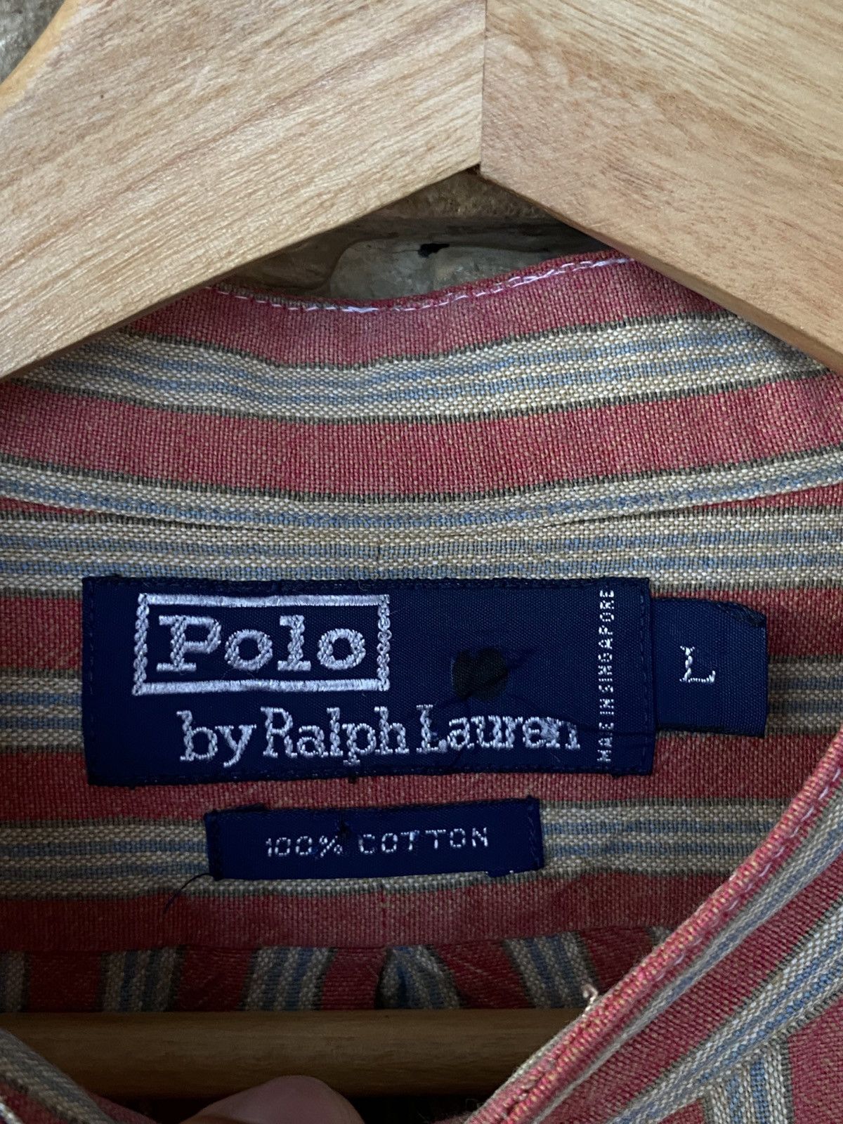 Polo Ralph Lauren Vintage 90s Polo Ralph Lauren Striped Two-Pocket Button-Up Mandarin Collar Long Sleeve Shirt Kemeja Size US XXL / EU 58 / 5 - 6 Thumbnail