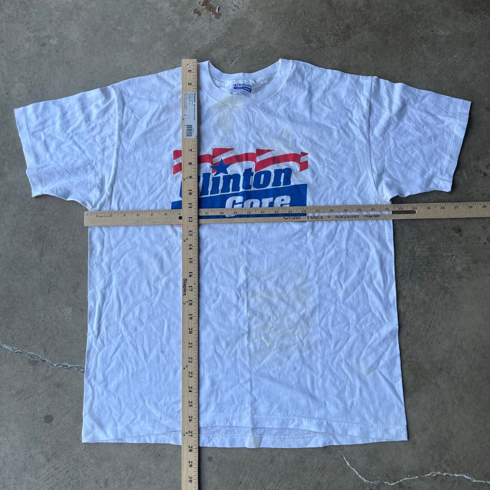 Vintage VINTAGE CLINTON GORE SHIRT POLITICAL PROMO TEE LARGE WHITE Size US L / EU 52-54 / 3 - 7 Thumbnail