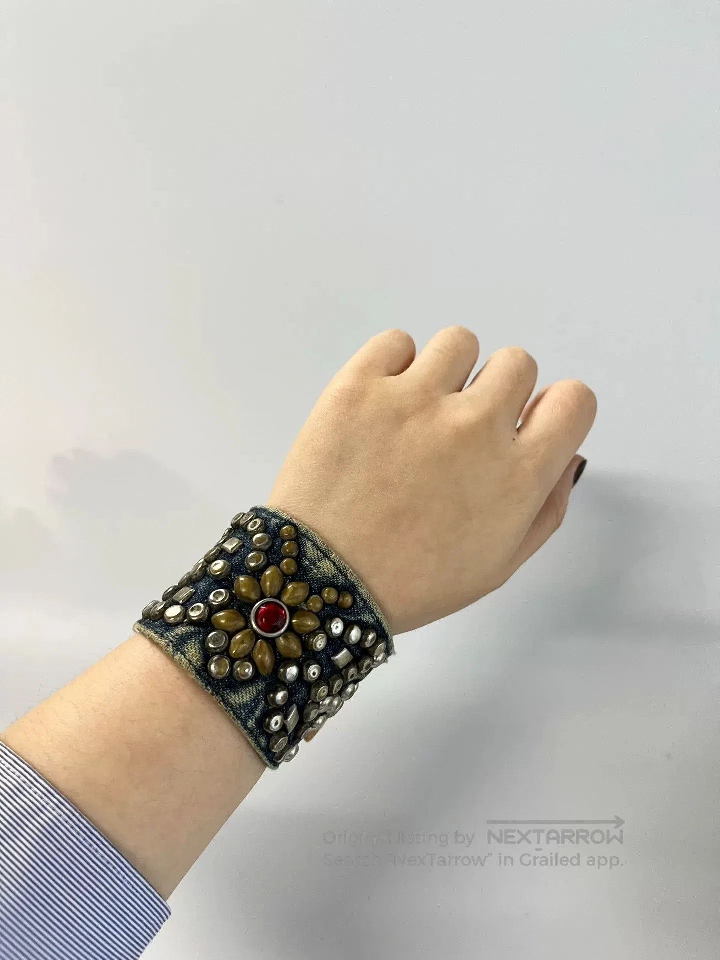 Kapital Kapital Rivet Denim Butterfly Wristband. Size ONE SIZE - 1 Thumbnail