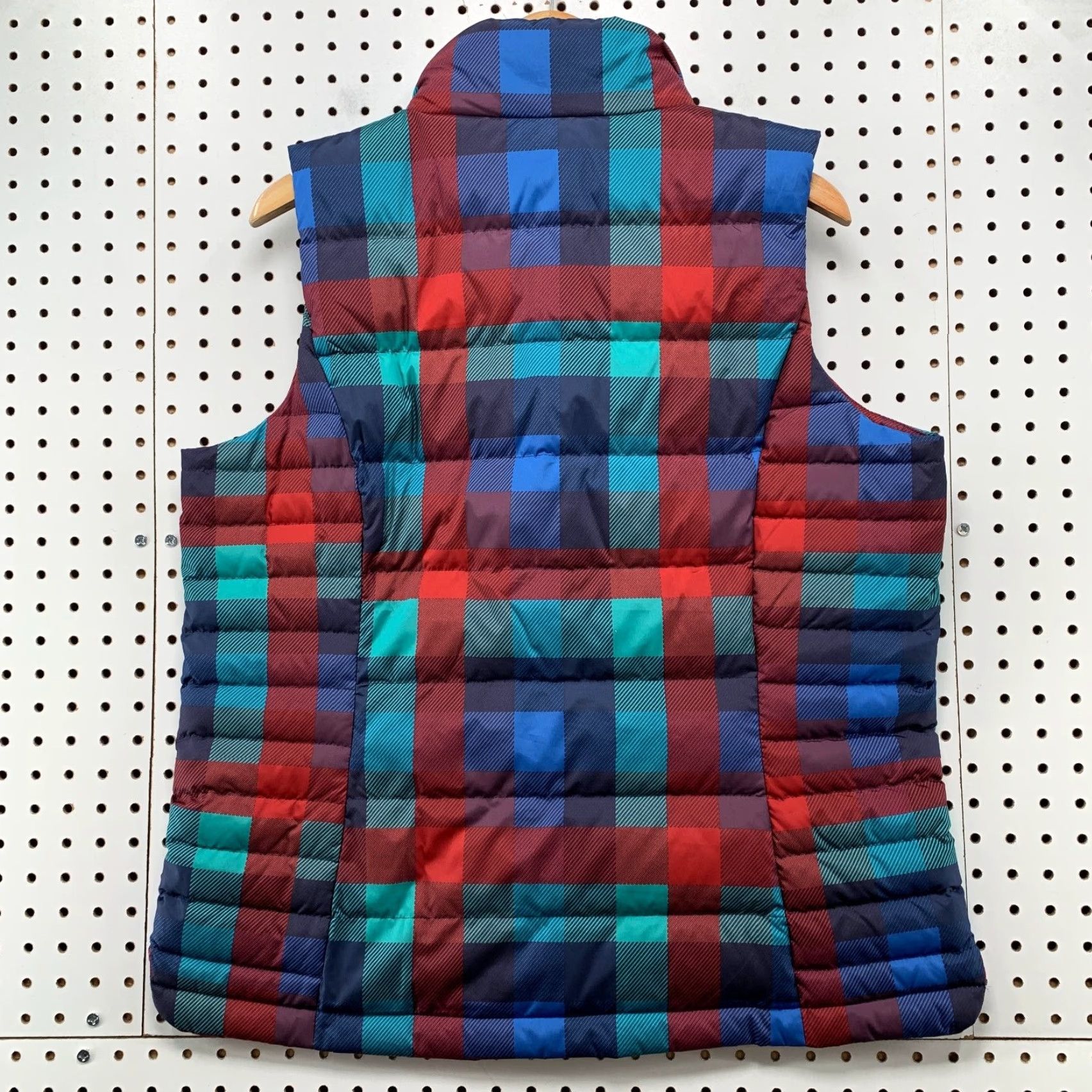 Lands' End Lands End Down Puffer Vest Womens Large Multicolor Plaid Sleeveless Preppy Size L / US 10 / IT 46 - 2 Thumbnail