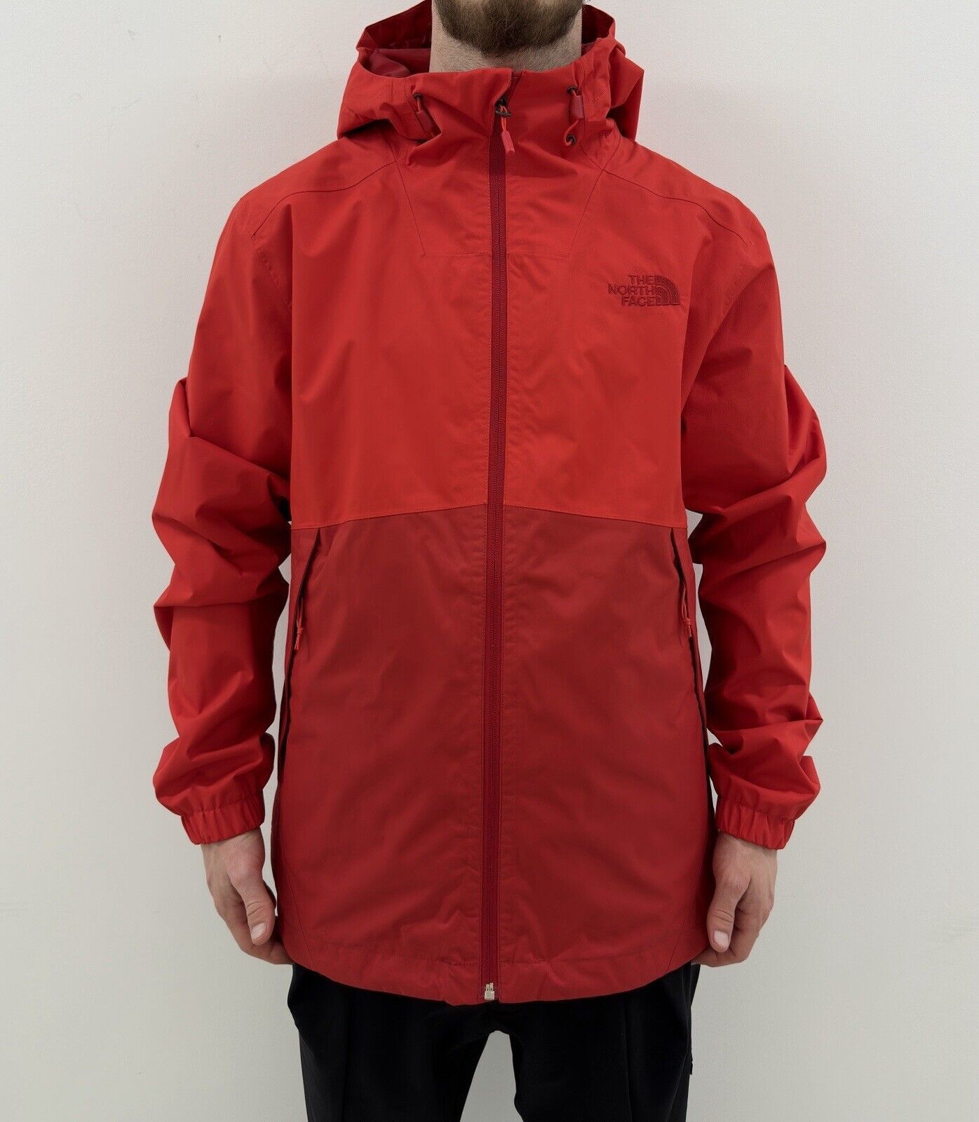 The North Face Dryvent Hooded Rain Jacket Red Hiking Outdoor