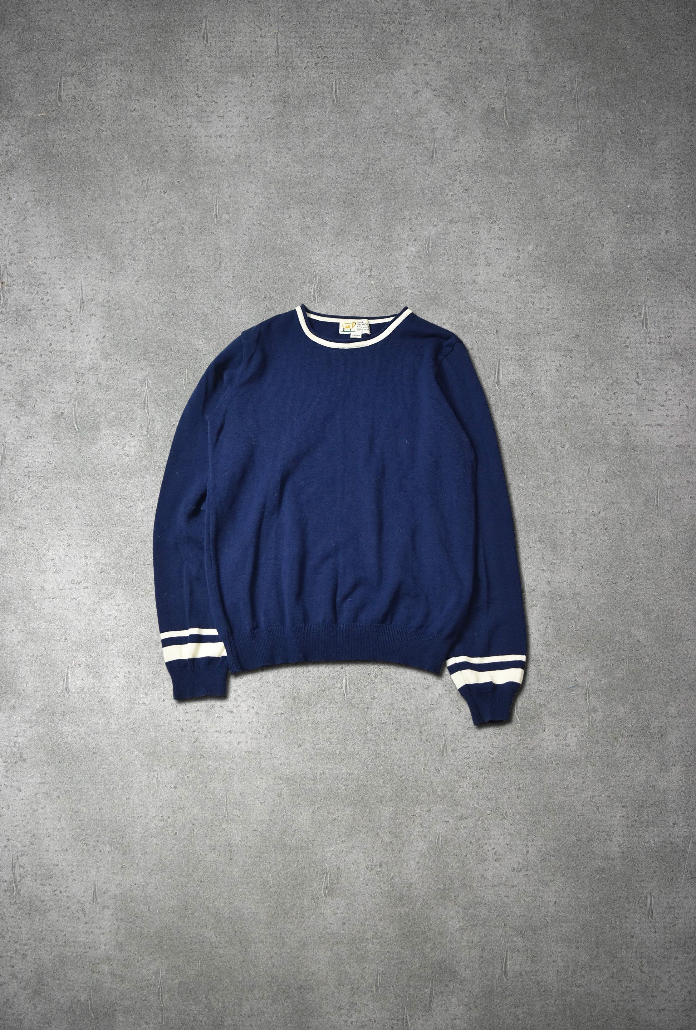 image of Bed&breakfast Plain Knit Sweater 14-4-49 80.5 in Navy, Men's (Size Small)