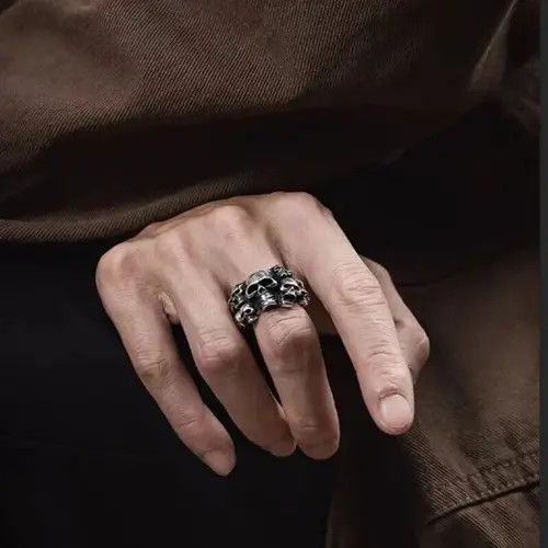 Jewelry × Vintage Domineering Punk Titanium Steel Ring Size ONE SIZE - 3 Thumbnail