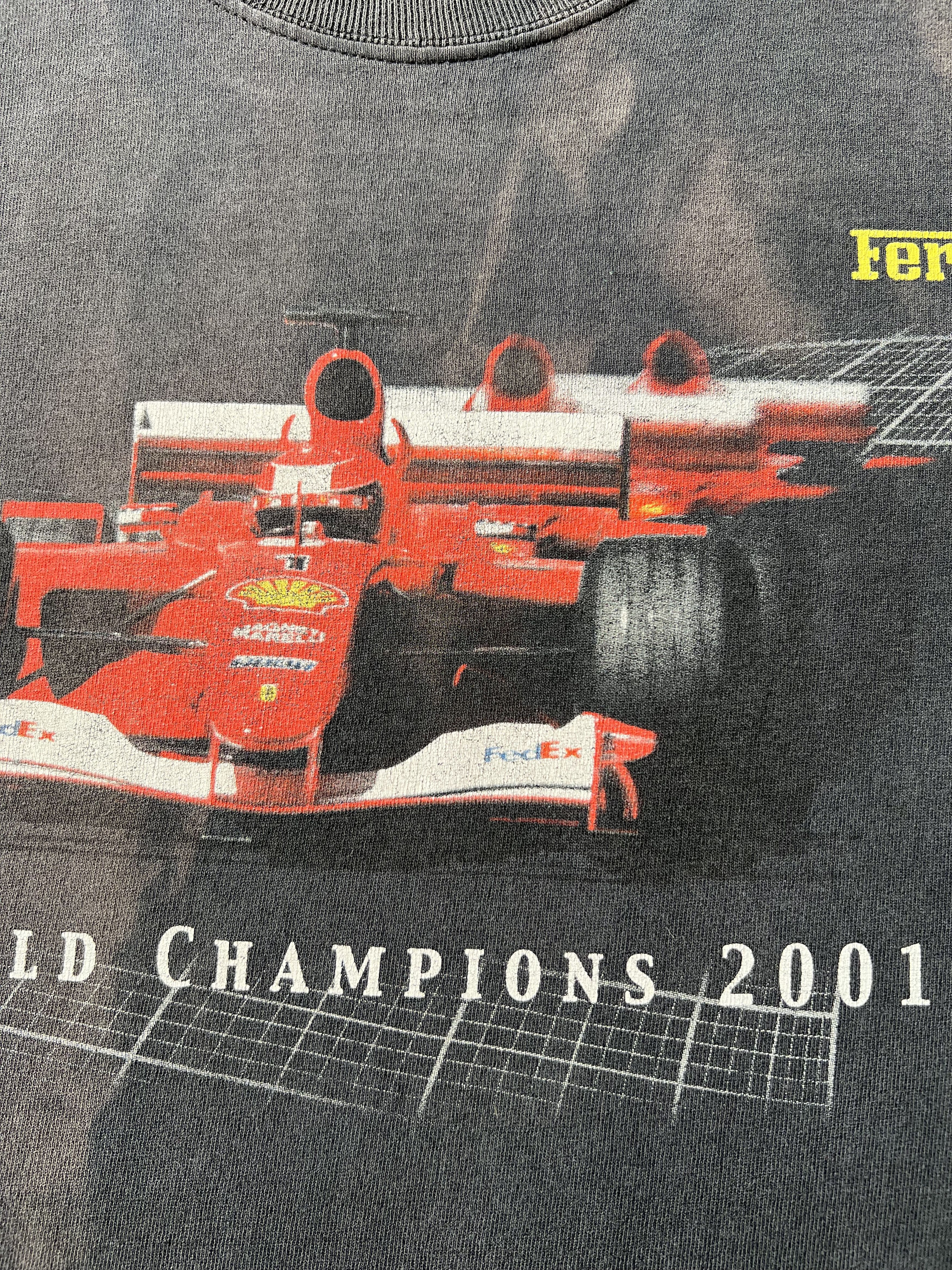 Ferrari Vintage 2001 Ferrari World Champions F1 Formula 1 Black Tee Size US L / EU 52-54 / 3 - 5 Thumbnail
