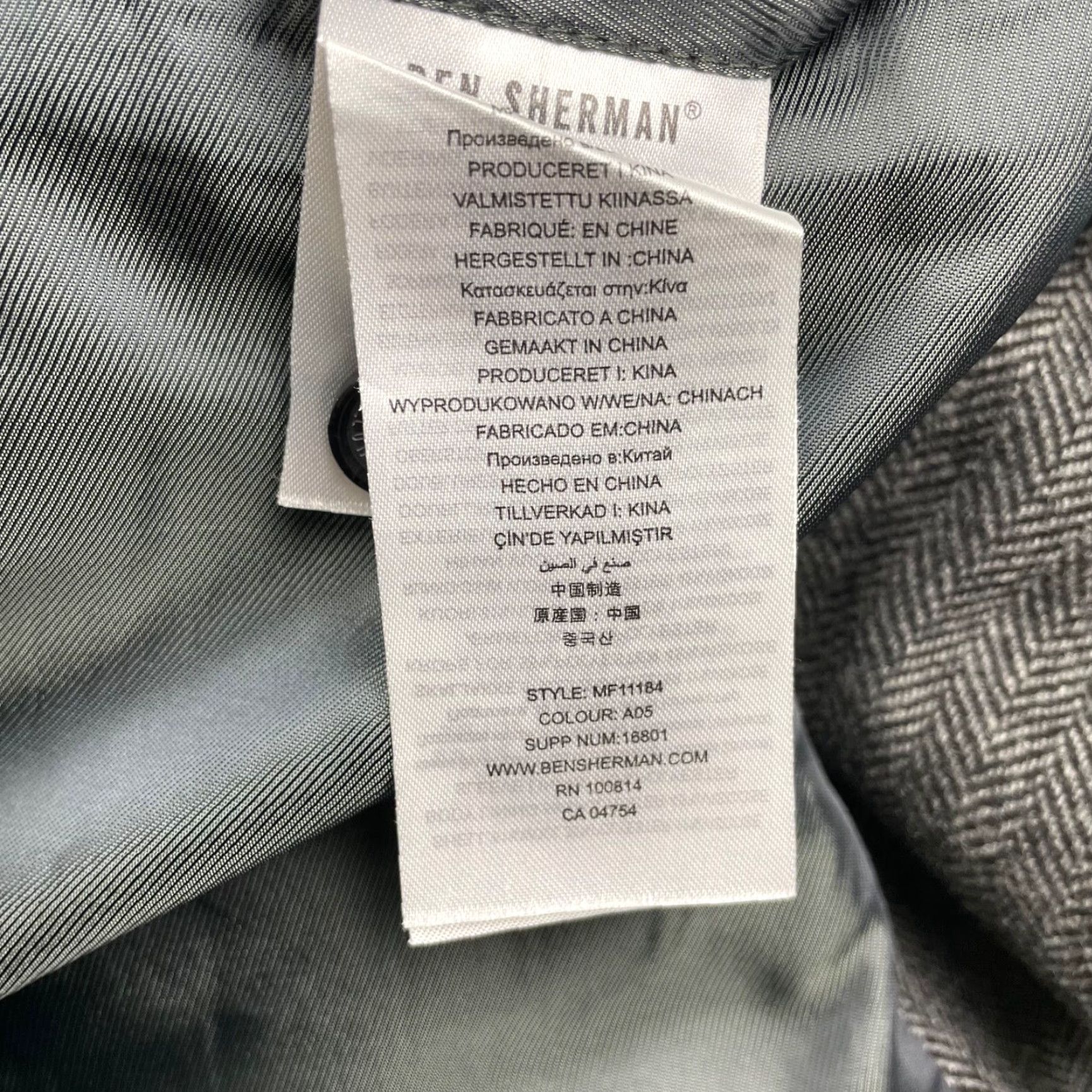 Ben Sherman Ben Sherman Blazer Jacket Men L Tweed Black/White Herringbone 2-Button Notch Wool Polyester Visco… Size 42R - 7 Thumbnail