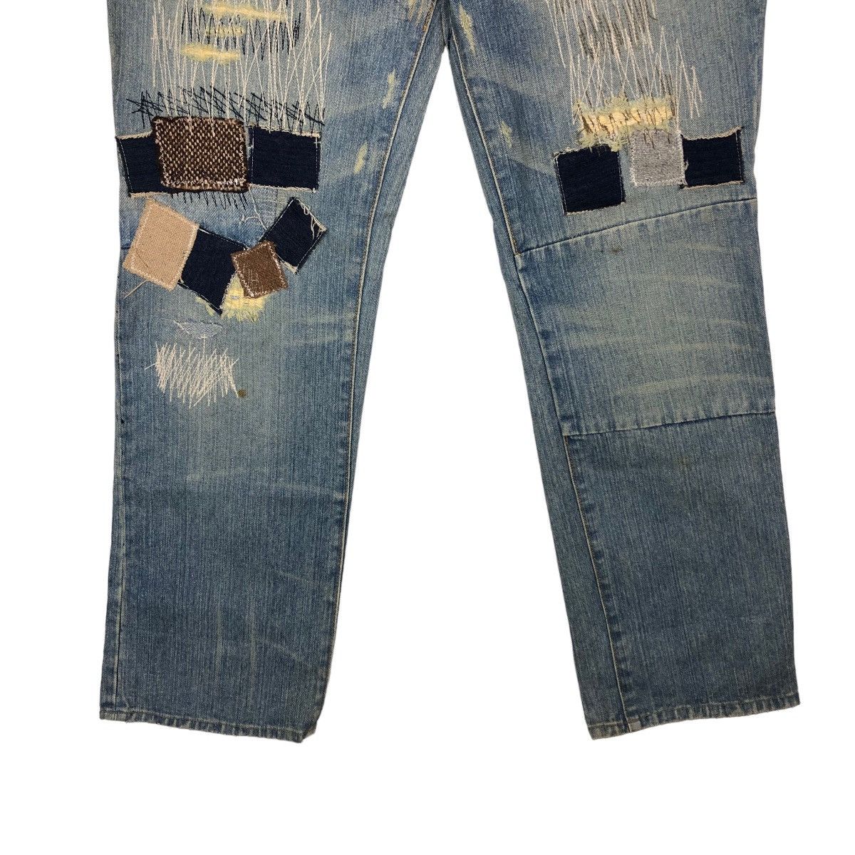 Japanese Brand 🔥Issey Miyake TTU Japan Distressed Denim Jeans Patchwork Size US 30 / EU 46 - 4 Thumbnail