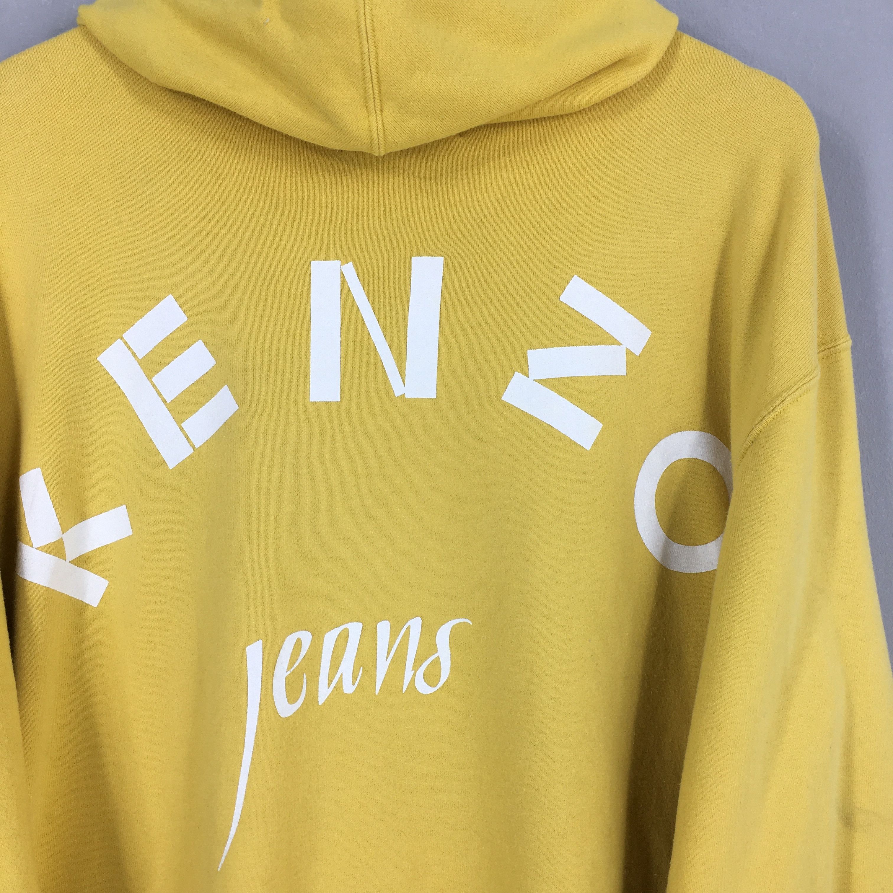 Kenzo × Vintage Vintage Kenzo Jeans Yellow Hoodie Large Size US L / EU 52-54 / 3 - 2 Thumbnail