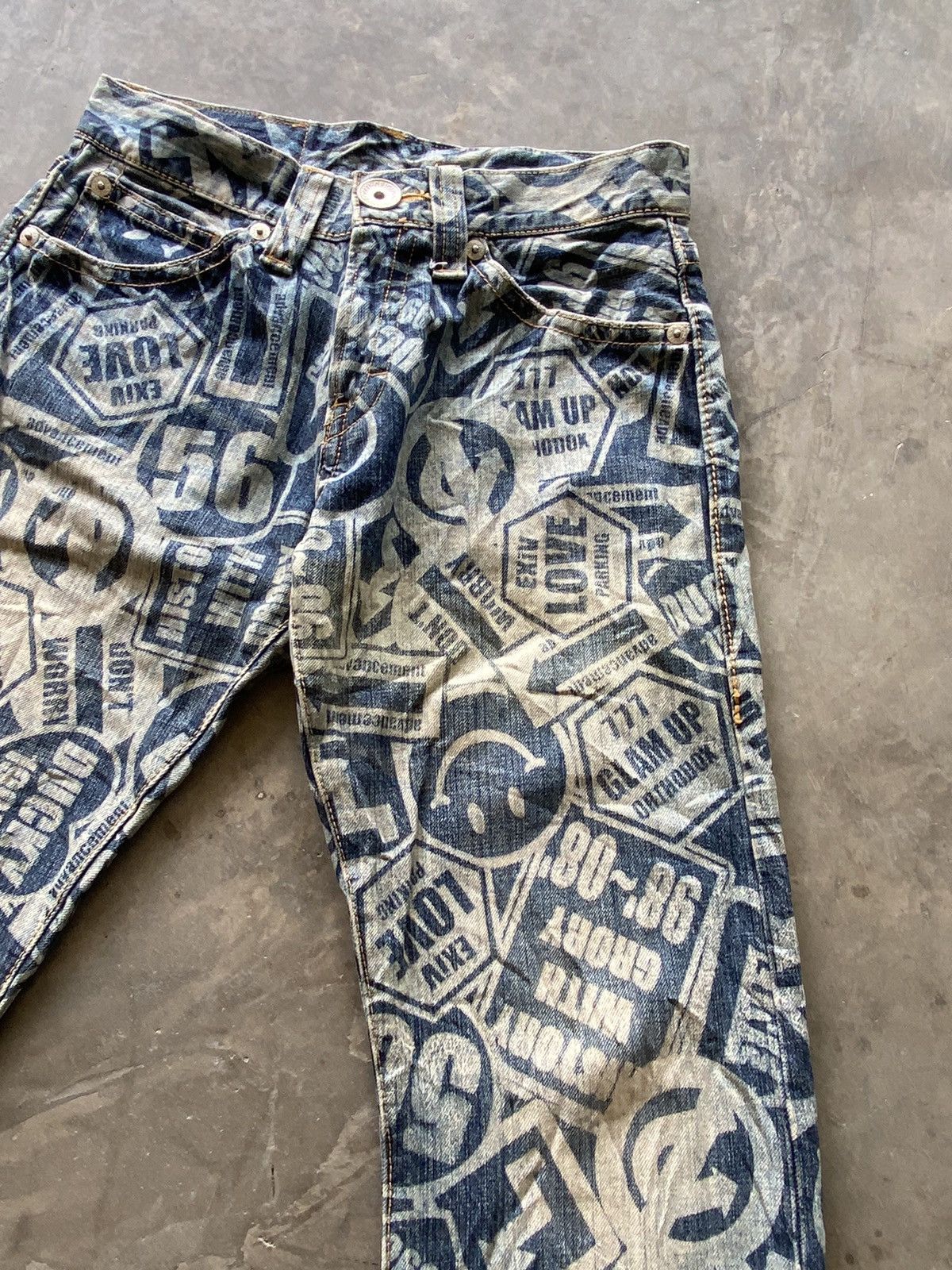 Hysteric Glamour × Japanese Brand × Tornado Mart 💥last call💥Japanese Co & Lu Jeans Fully Printed Glam Up 🔥 Size US 29 - 6 Thumbnail