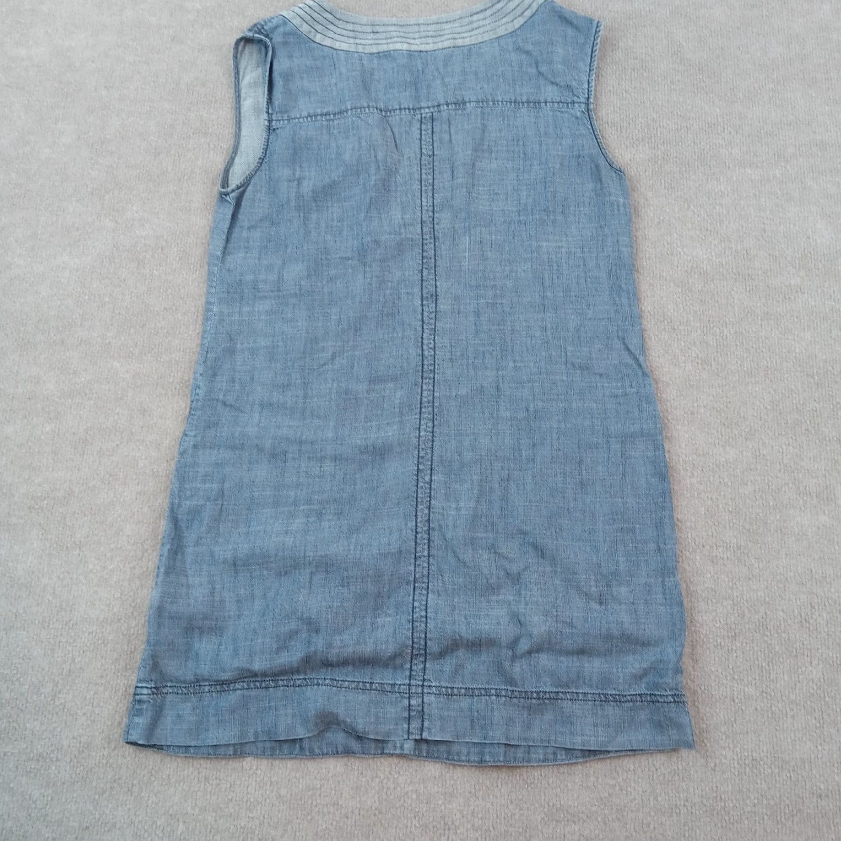 Trina Turk Trina Turk Dress Womens Size 4 Blue Sleeveless Shift V-Neck Casual Linen Dress Size S / US 4 / IT 40 - 7 Thumbnail
