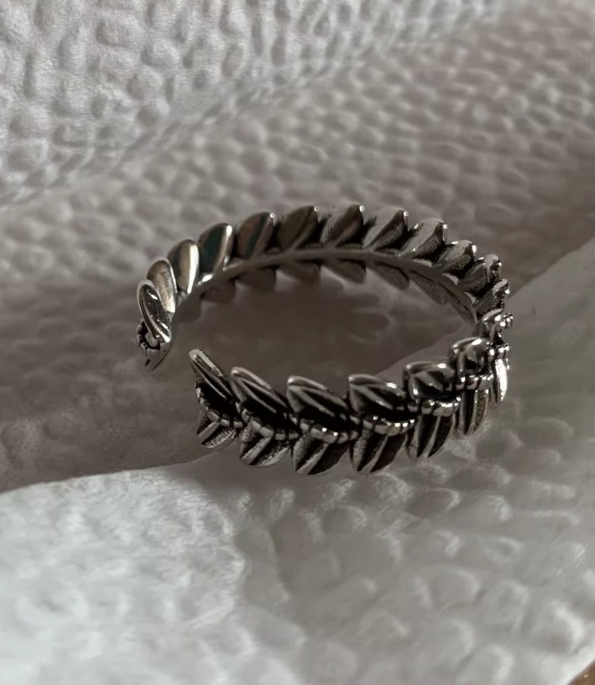 Other Wheat Leave Pattern Finger Ring Resizeable Size ONE SIZE - 7 Thumbnail