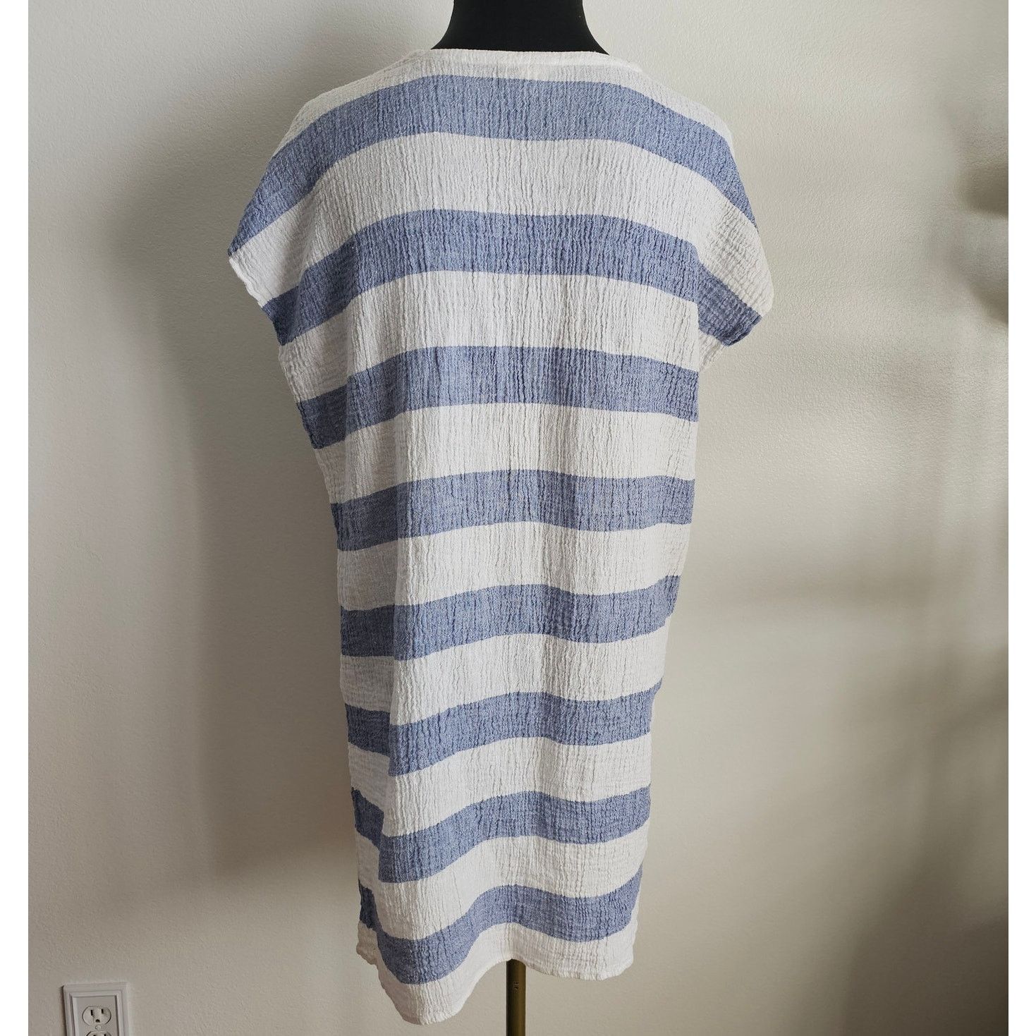 Eileen Fisher EUC Eileen Fisher Striped Organic Linen Gauze Tunic Top XS Size XS / US 0-2 / IT 36-38 - 4 Thumbnail