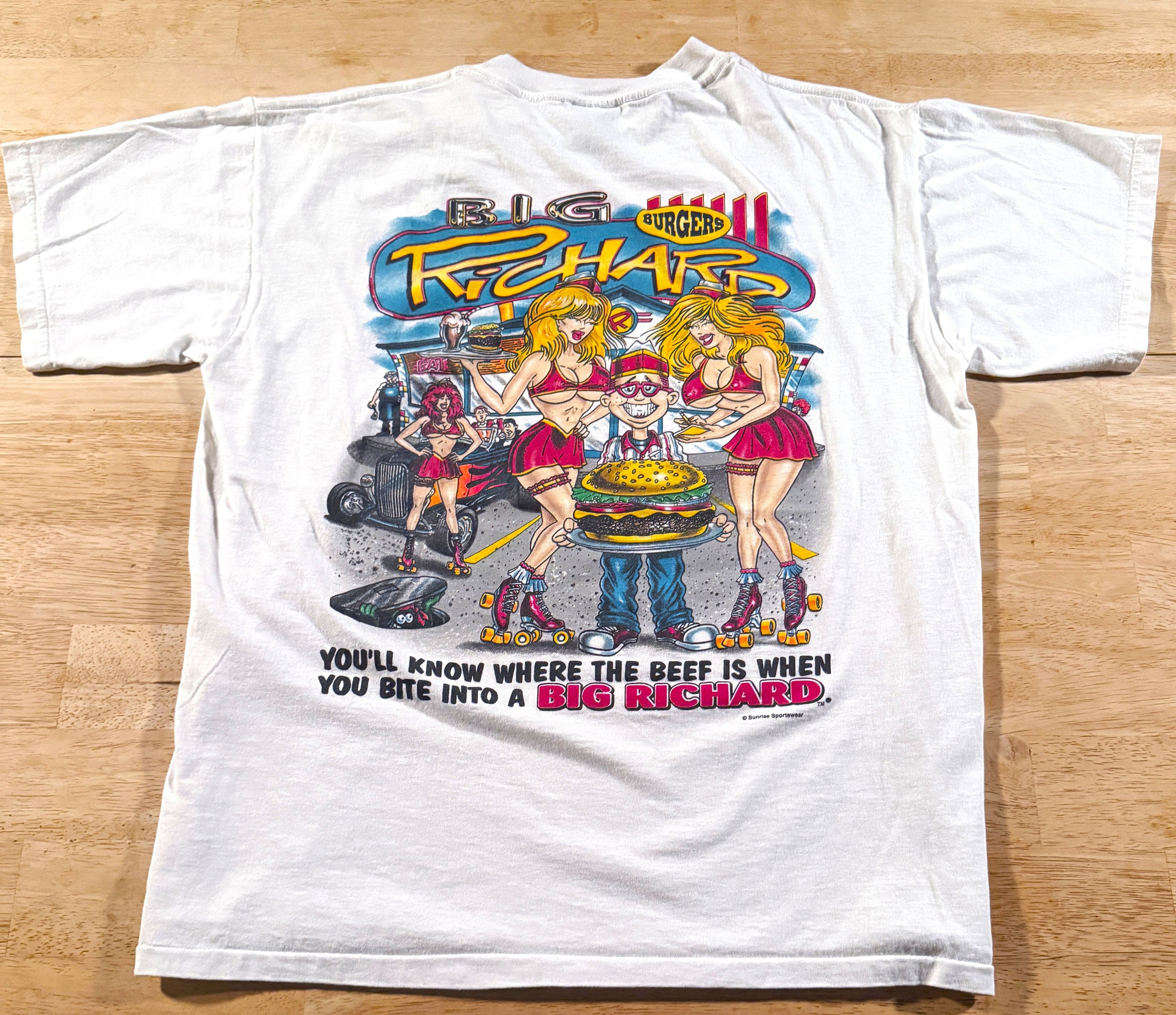 Vintage Big Richard Burgers XL Vintage Shirt Rarer Than Big Johnson Size US XL / EU 56 / 4 - 2 Thumbnail