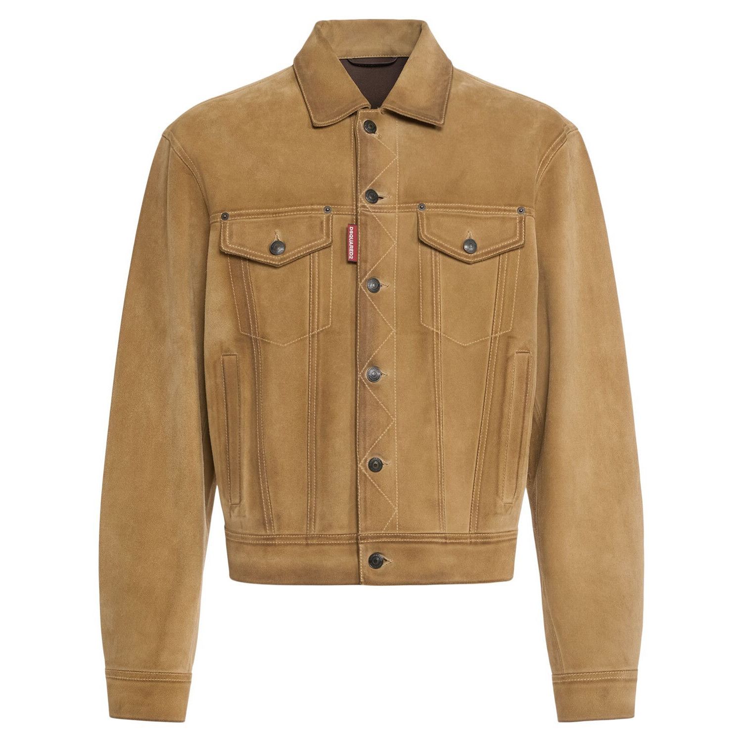 Dsquared2 DSQUARED2 Rind Jean Beige Leather Jacket New & Authentic (Me Size US XXL / EU 58 / 5 - 1 Thumbnail