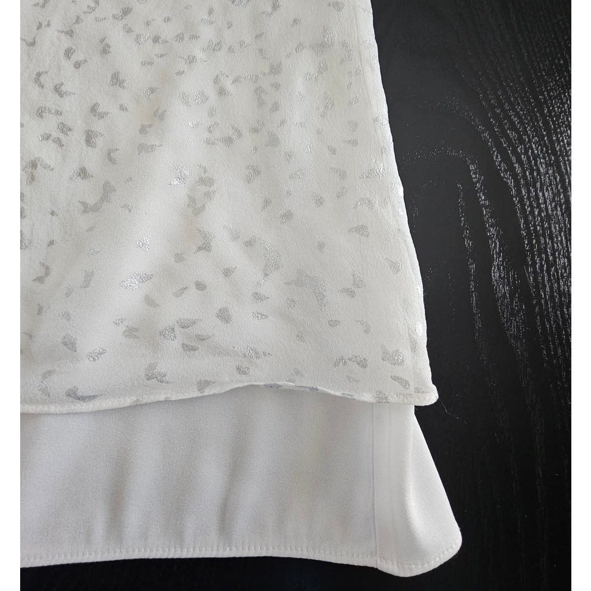 Diane von Furstenberg DVF Diane Von Furstenberg Parvay White/Metallic Silk Top 4 Size S / US 4 / IT 40 - 10 Thumbnail