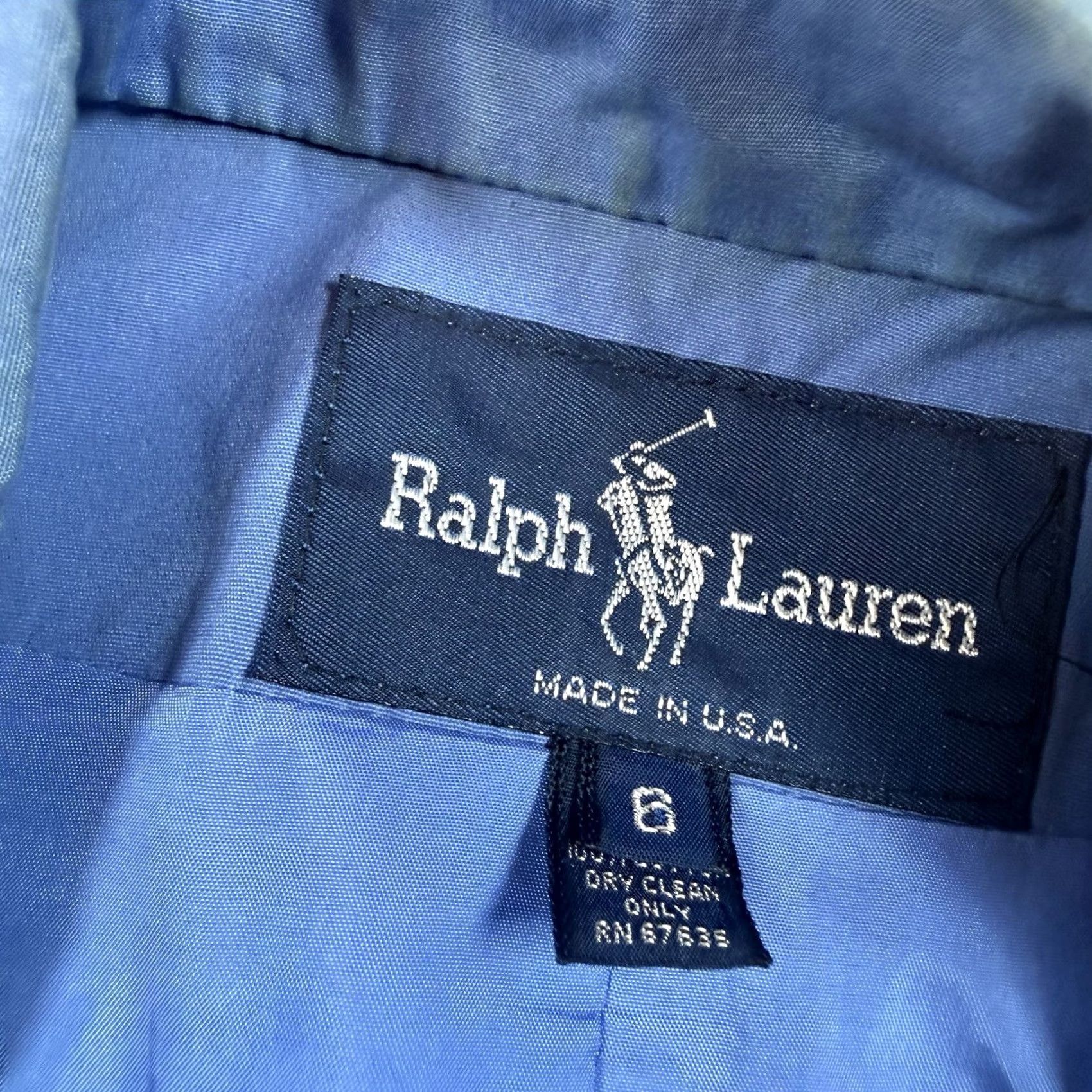Ralph Lauren VINTAGE Ralph Lauren Blazer Women’s 6 Double Breasted USA Made Blue Sports Coat Shirt Woman Blue Cotton Regular Size 6 Womens Size M / US 6-8 / IT 42-44 - 2 Thumbnail