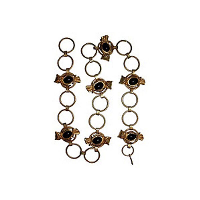 Designer Gold Tone Owl Belt with Simulated Black Onyx Cabochons Size ONE SIZE - 2 Thumbnail